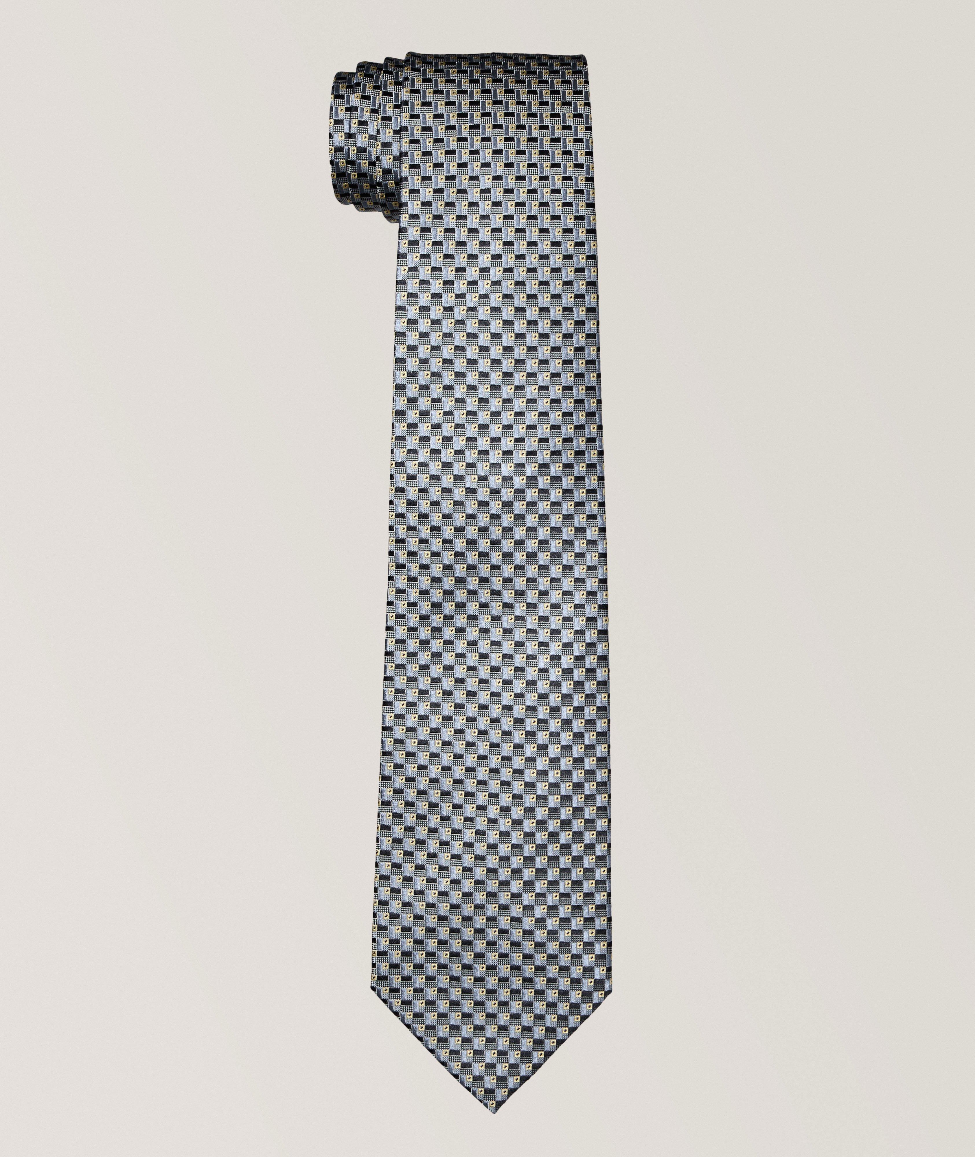 Cravate en soie à motif répété image 0