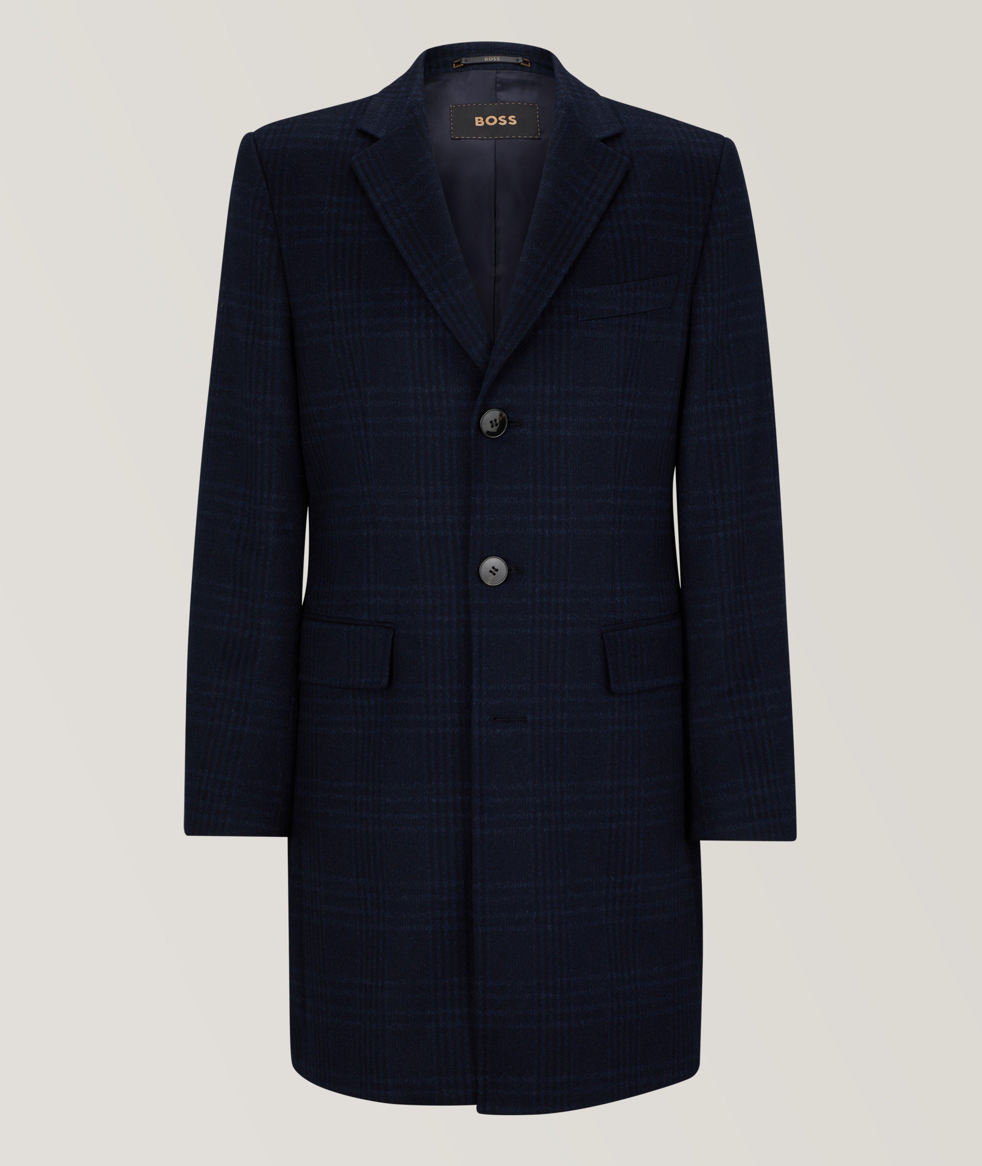 Slim-Fit Checked Virgin Wool Overcoat image 0