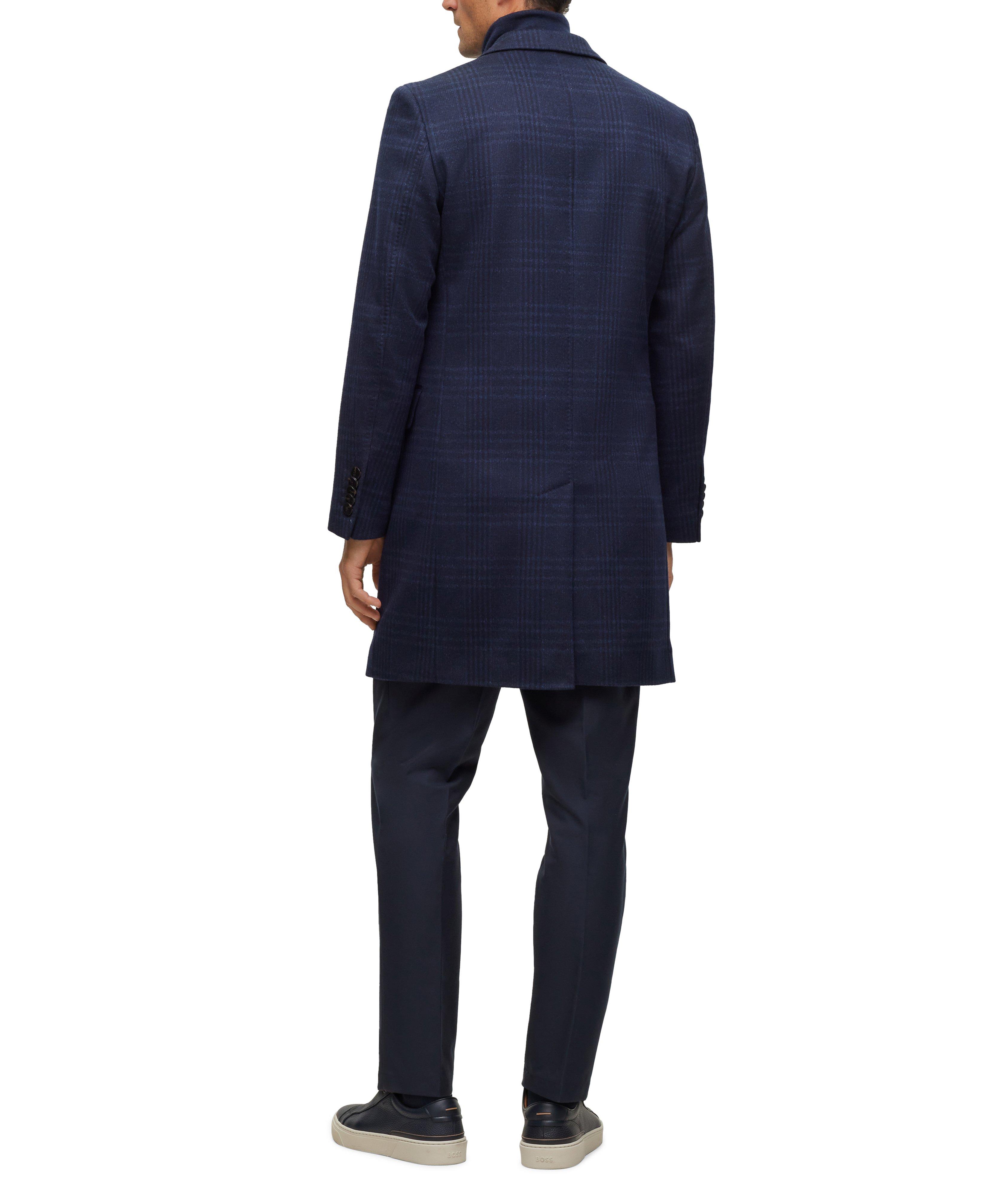 Slim-Fit Checked Virgin Wool Overcoat image 2