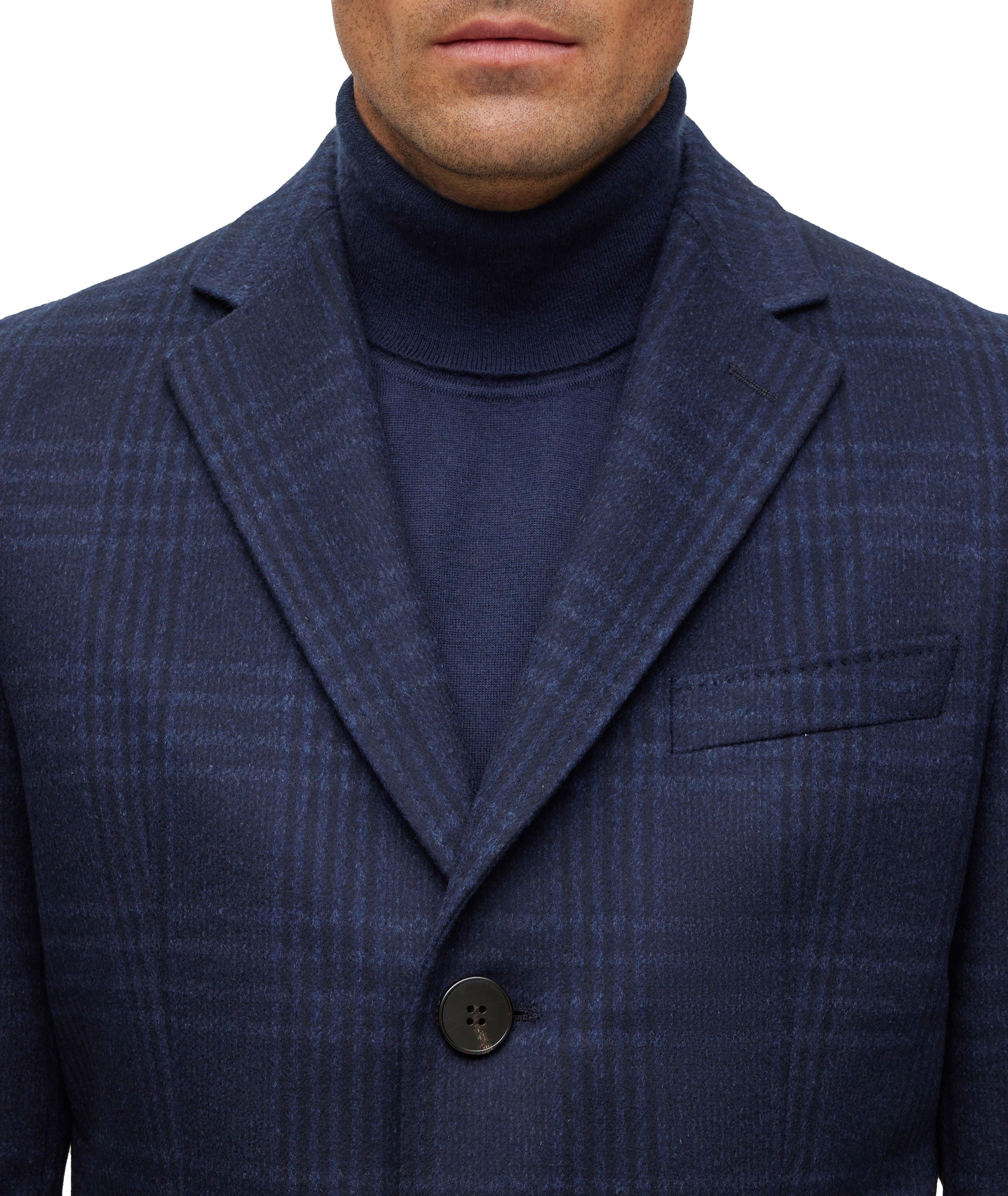 Slim-Fit Checked Virgin Wool Overcoat image 3