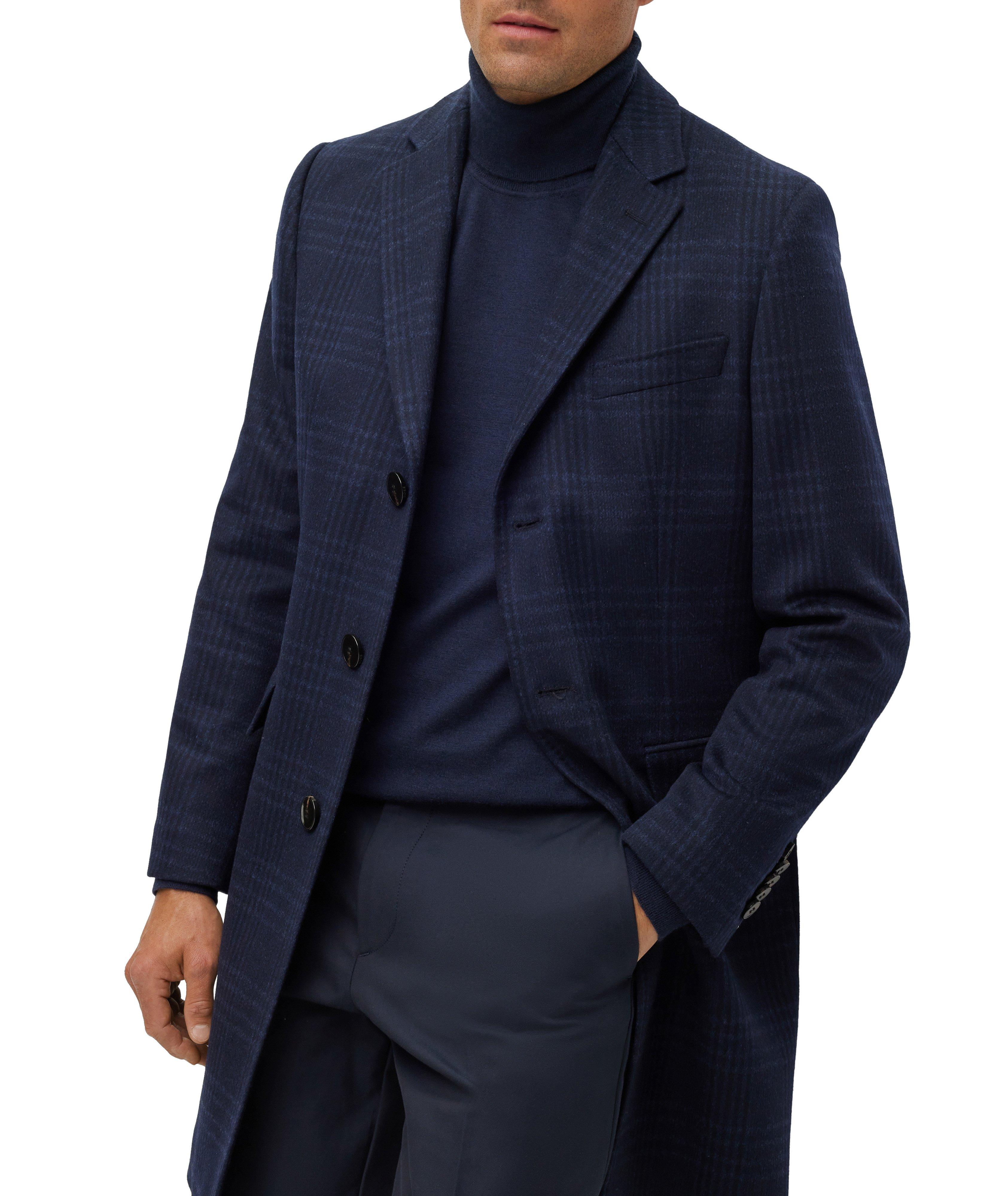 Slim-Fit Checked Virgin Wool Overcoat image 4