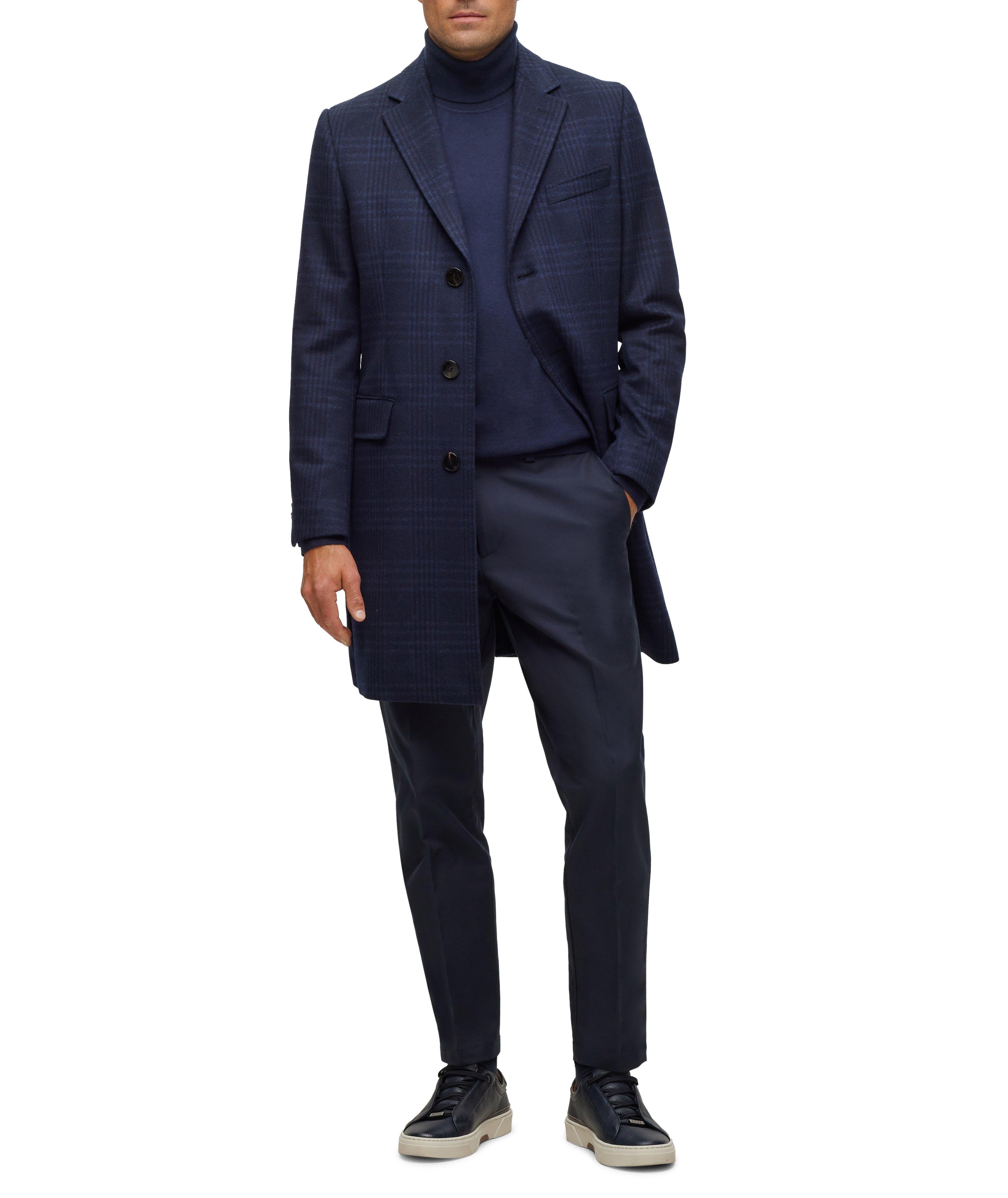 Slim-Fit Checked Virgin Wool Overcoat image 5