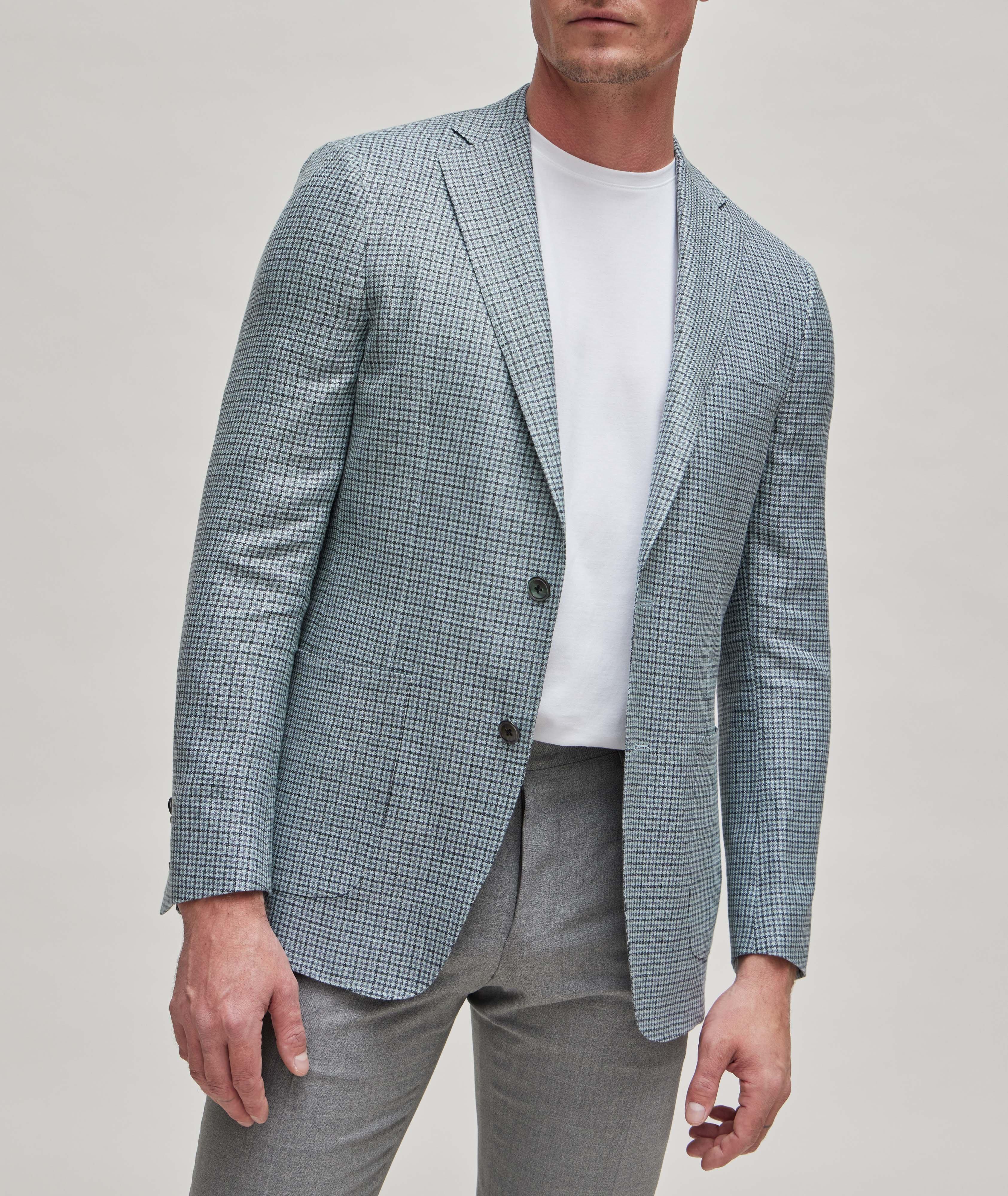 Cosmo Houndstooth Linen, Wool & Silk Sport Jacket image 1