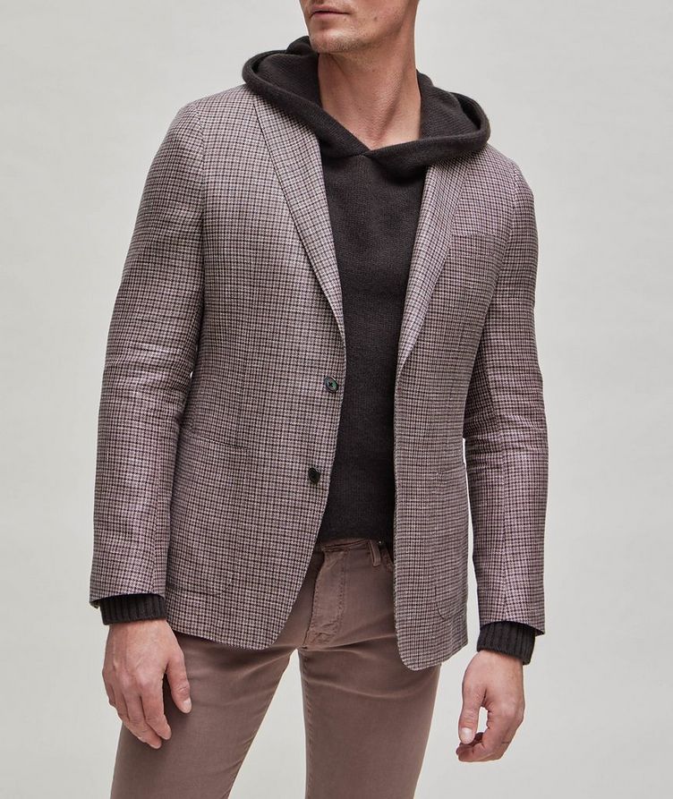 Cosmo Houndstooth Linen, Wool & Silk Sport Jacket image 1