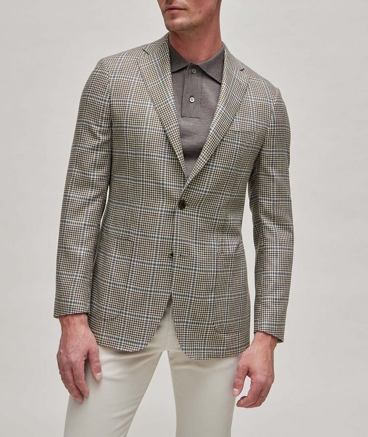 Cosmo Houndstooth Linen, Wool & Silk Sport Jacket image 1