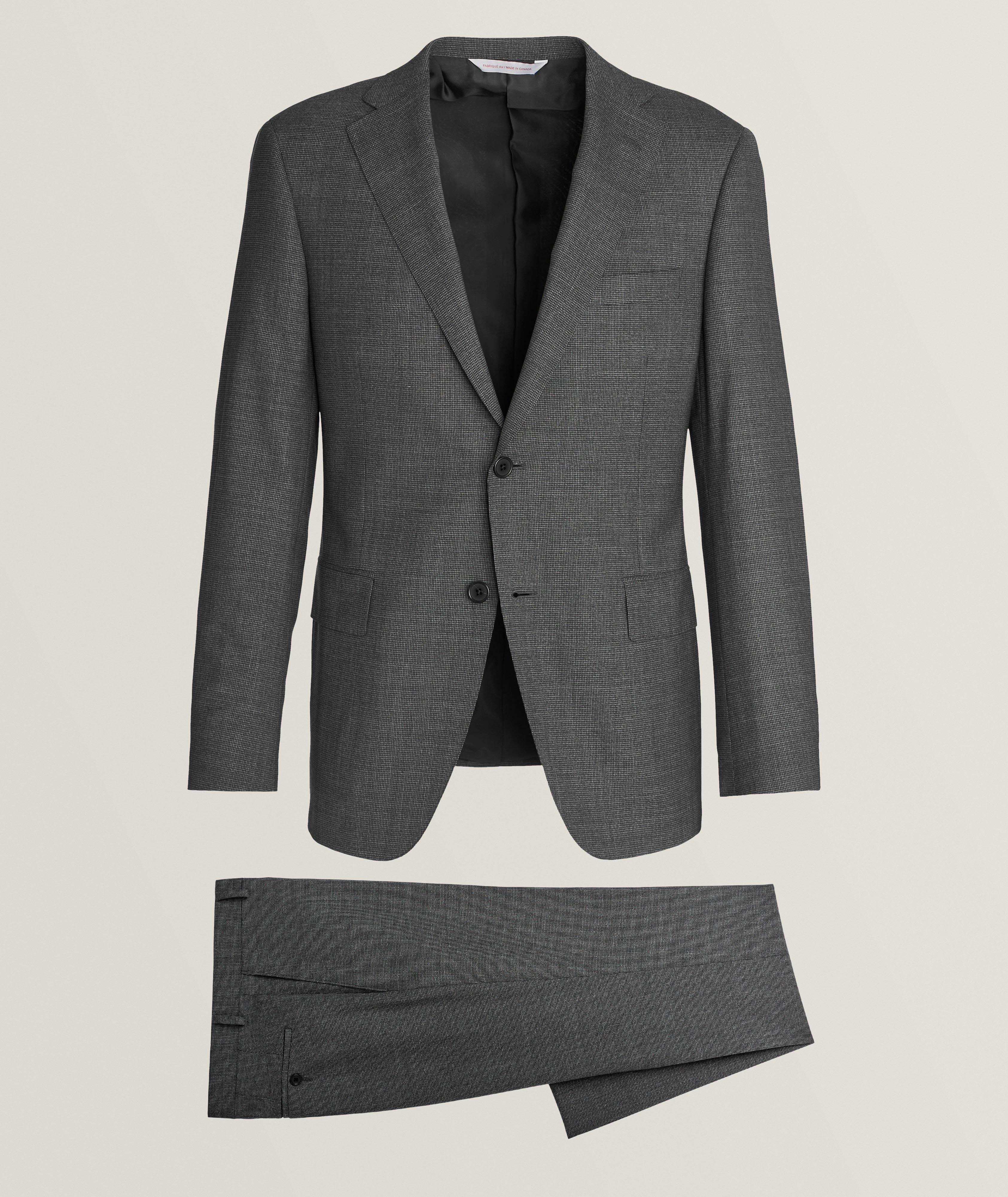 Micro Houndstooth Sustainable Wool Suit