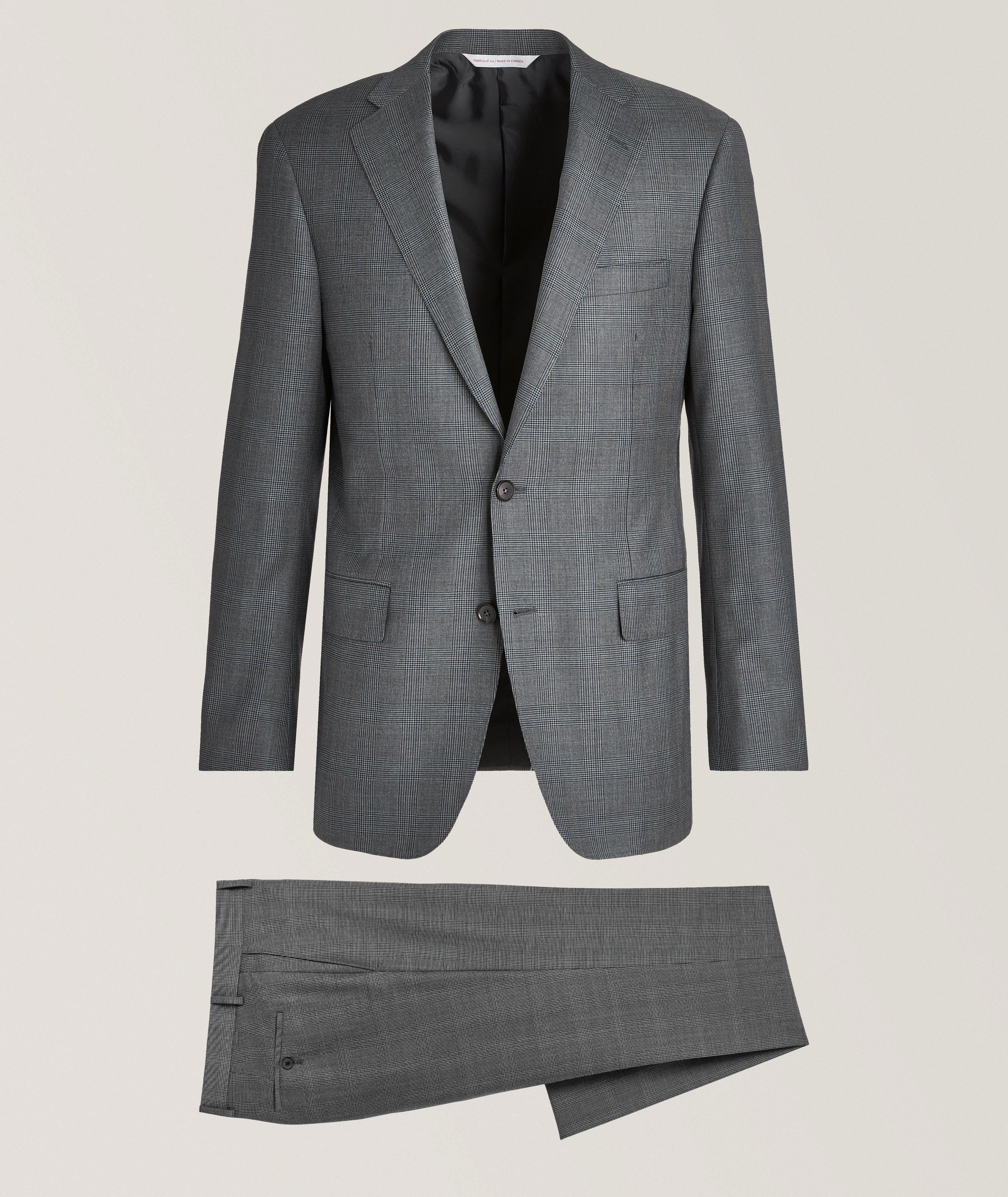 Cosmo Tonal Plaid Bi-Stretch Wool Suit