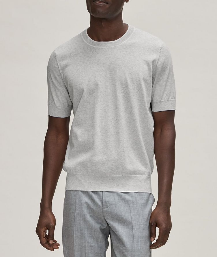 Mélange Contrast Lined Cotton T-Shirt  image 1