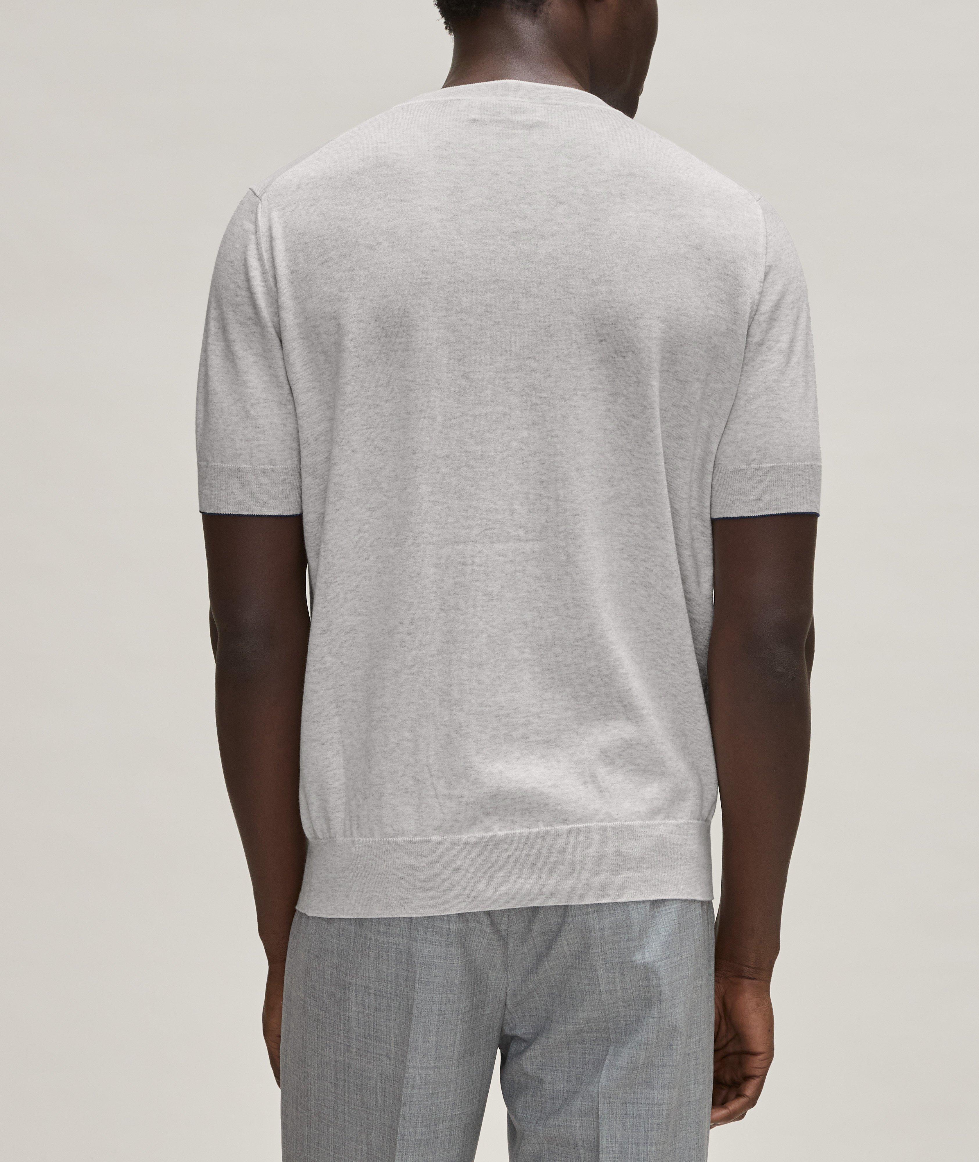 Mélange Contrast Lined Cotton T-Shirt
