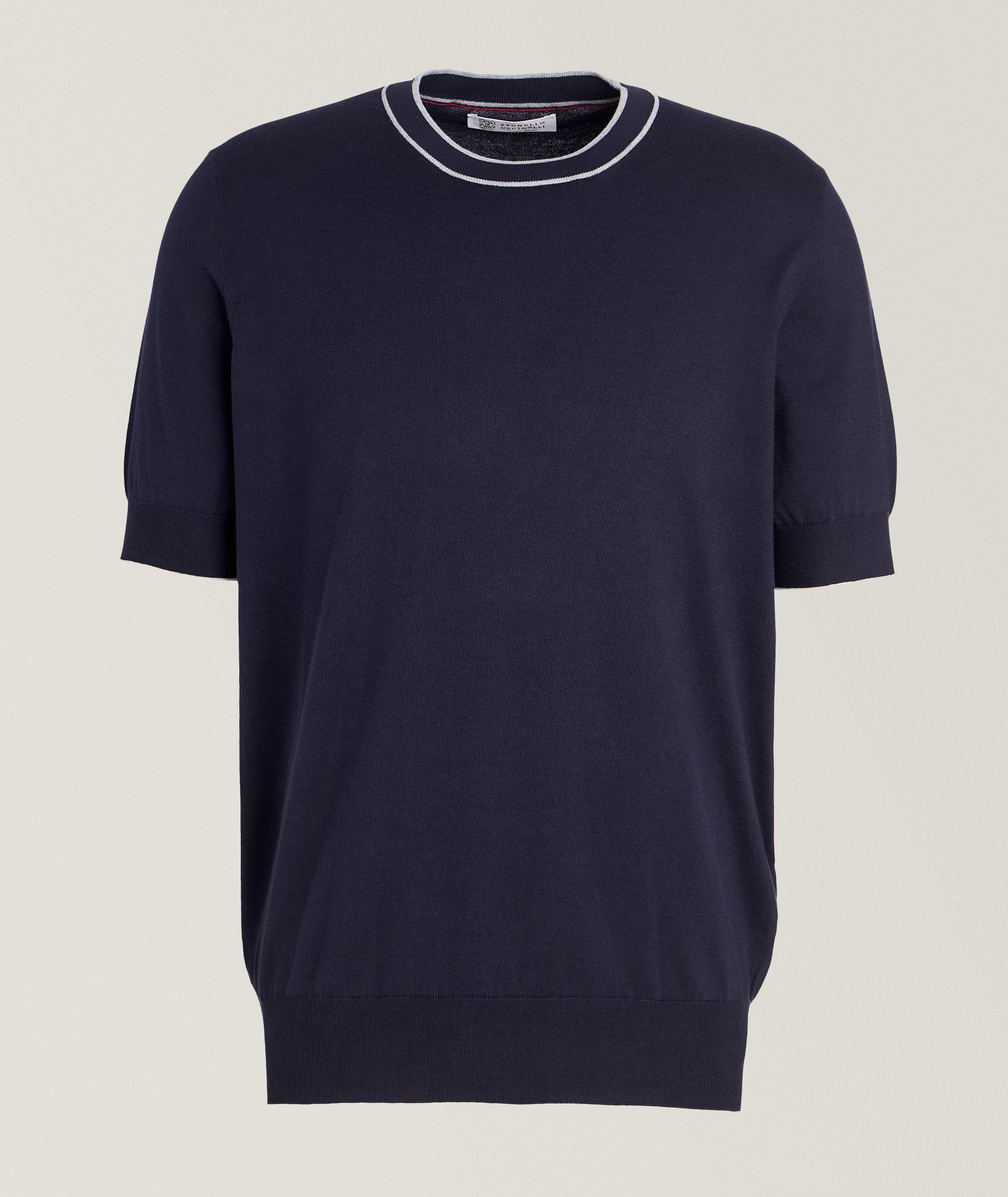 Contrast Tipped Cotton T-Shirt image 0
