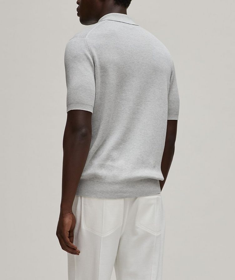 Ribbed Knit Cotton Polo image 2