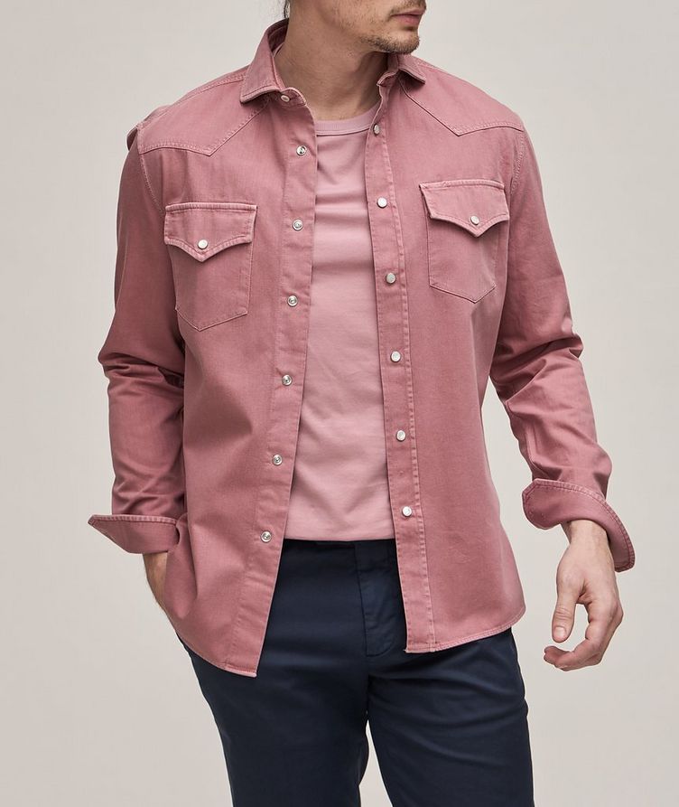 Garment-Dyed Western Denim Shirt image 1