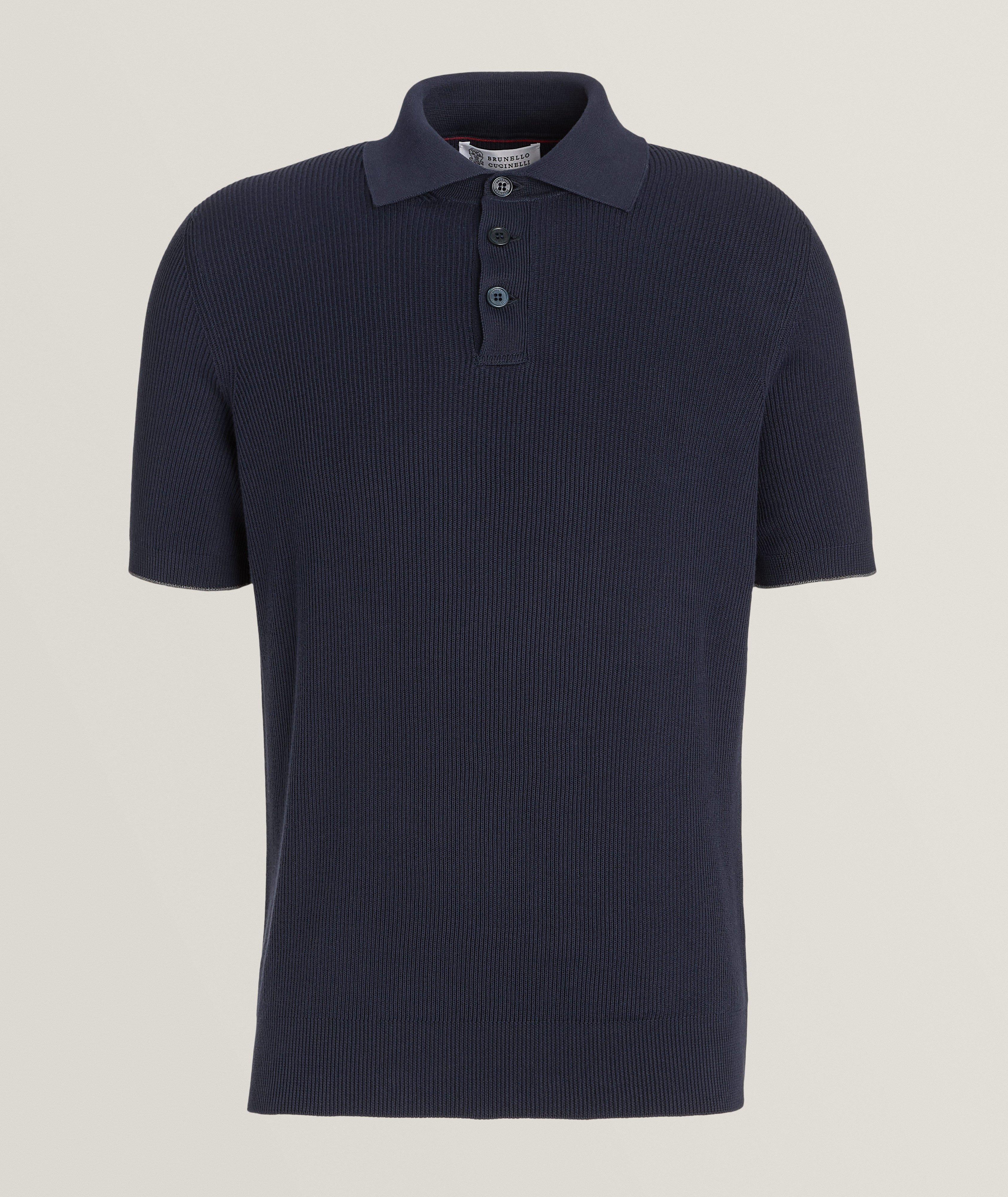 Ribbed Knit Cotton Polo image 0