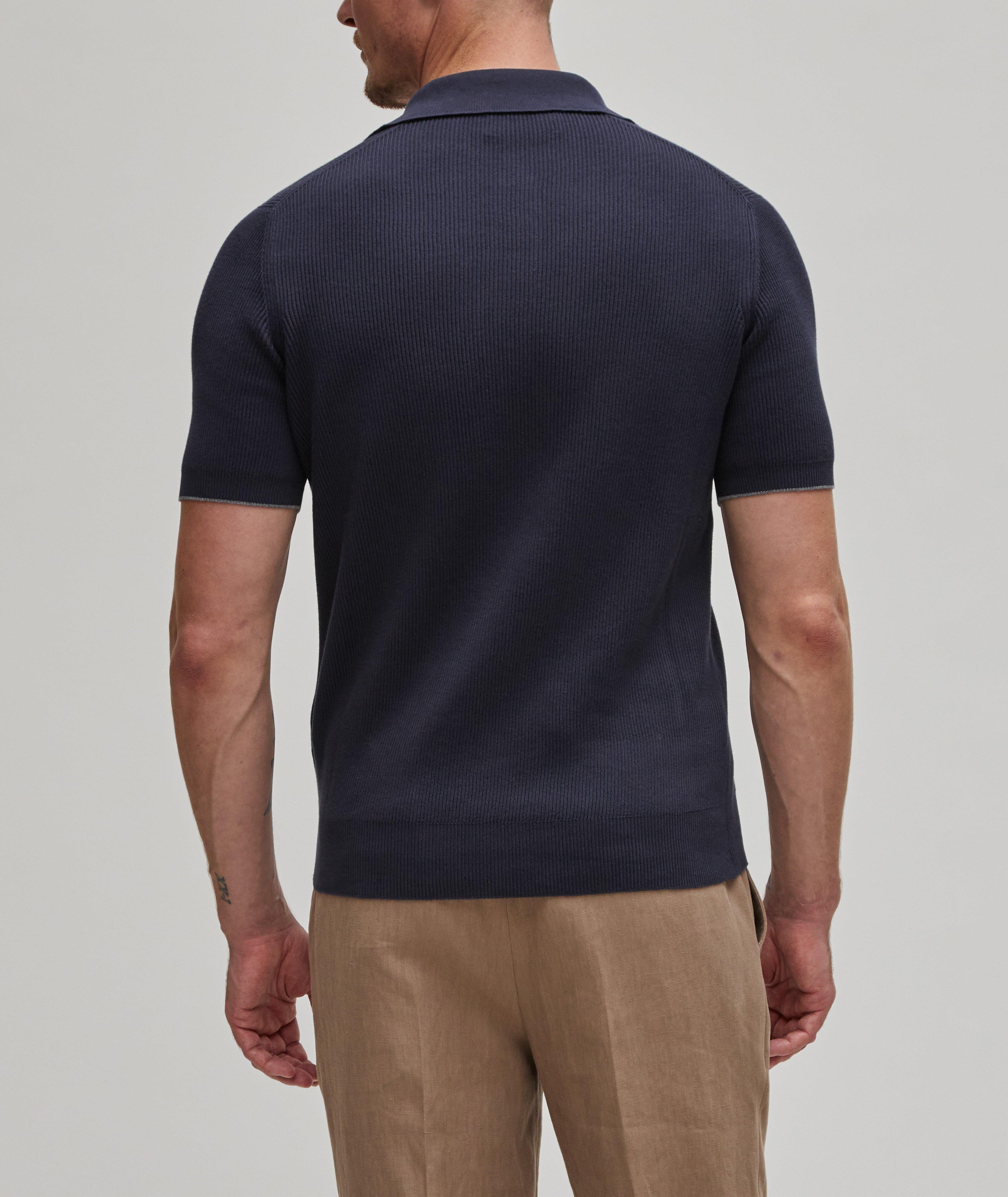 Ribbed Knit Cotton Polo image 2