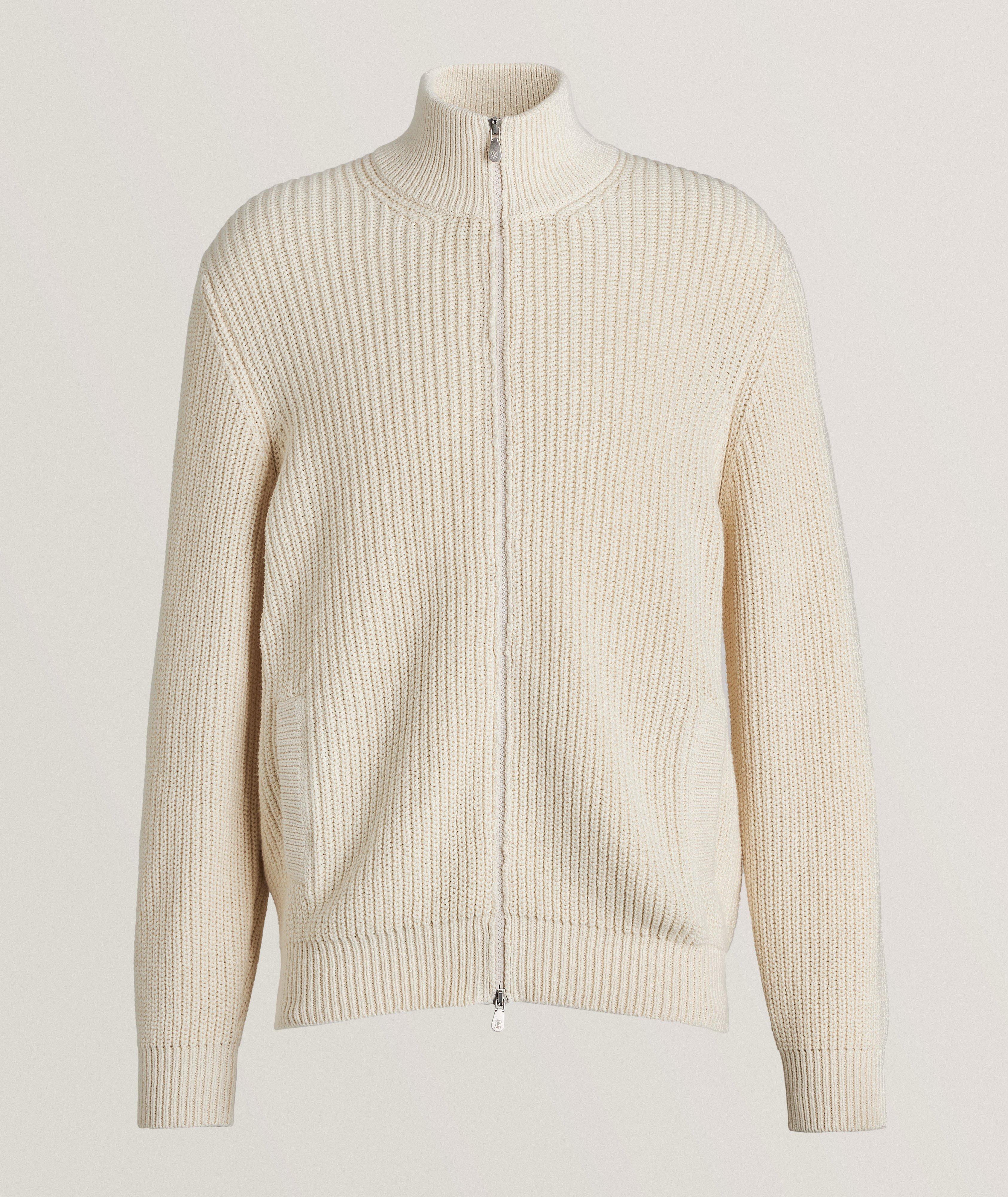 Brunello Cucinelli Pull en tricot côtelé de coton