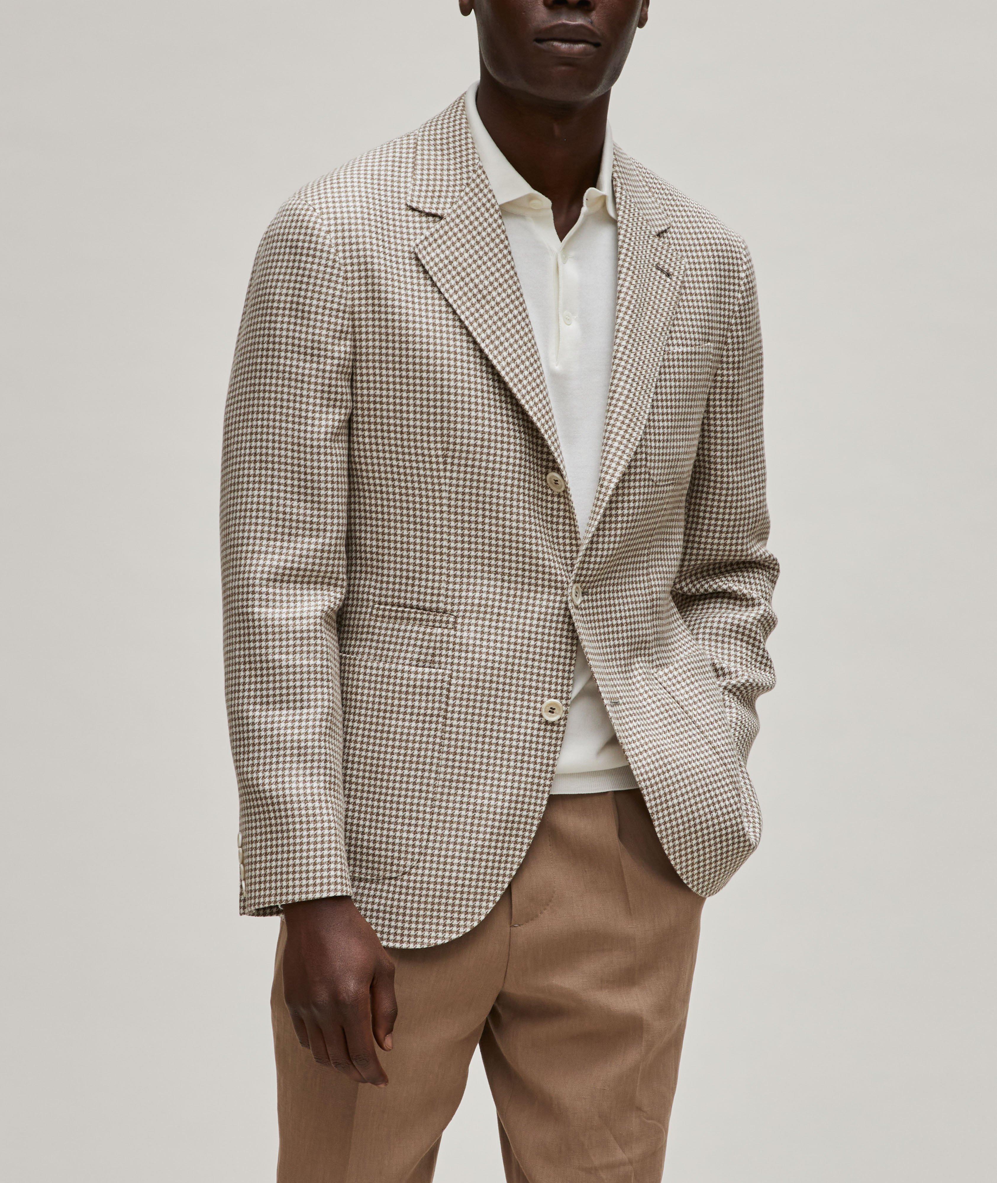 Houndstooth Linen, Wool & Silk Sport Jacket image 1