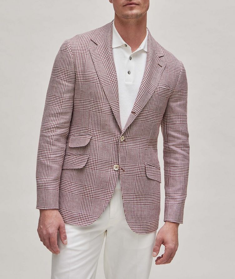 Prince of Wales Linen, Wool & Silk Cavallo-Style Jacket image 1