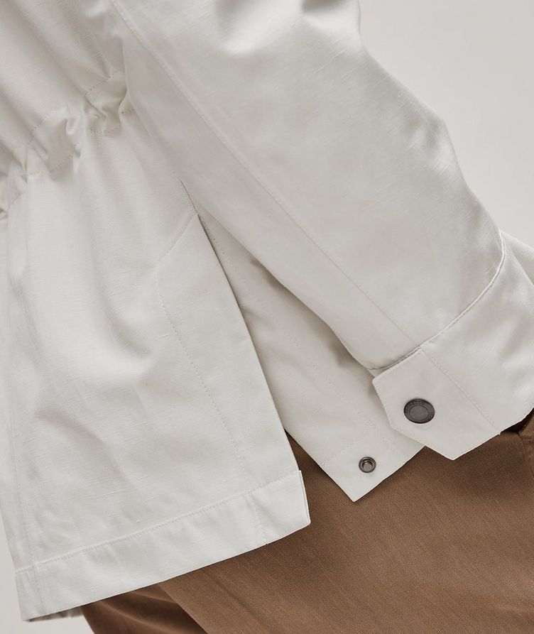 Linen-Silk Blend Taped Seams Field Jacket image 3