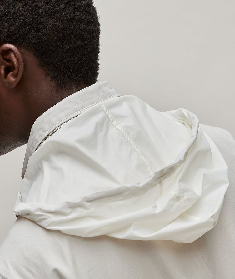 Linen-Silk Blend Taped Seams Field Jacket image 4