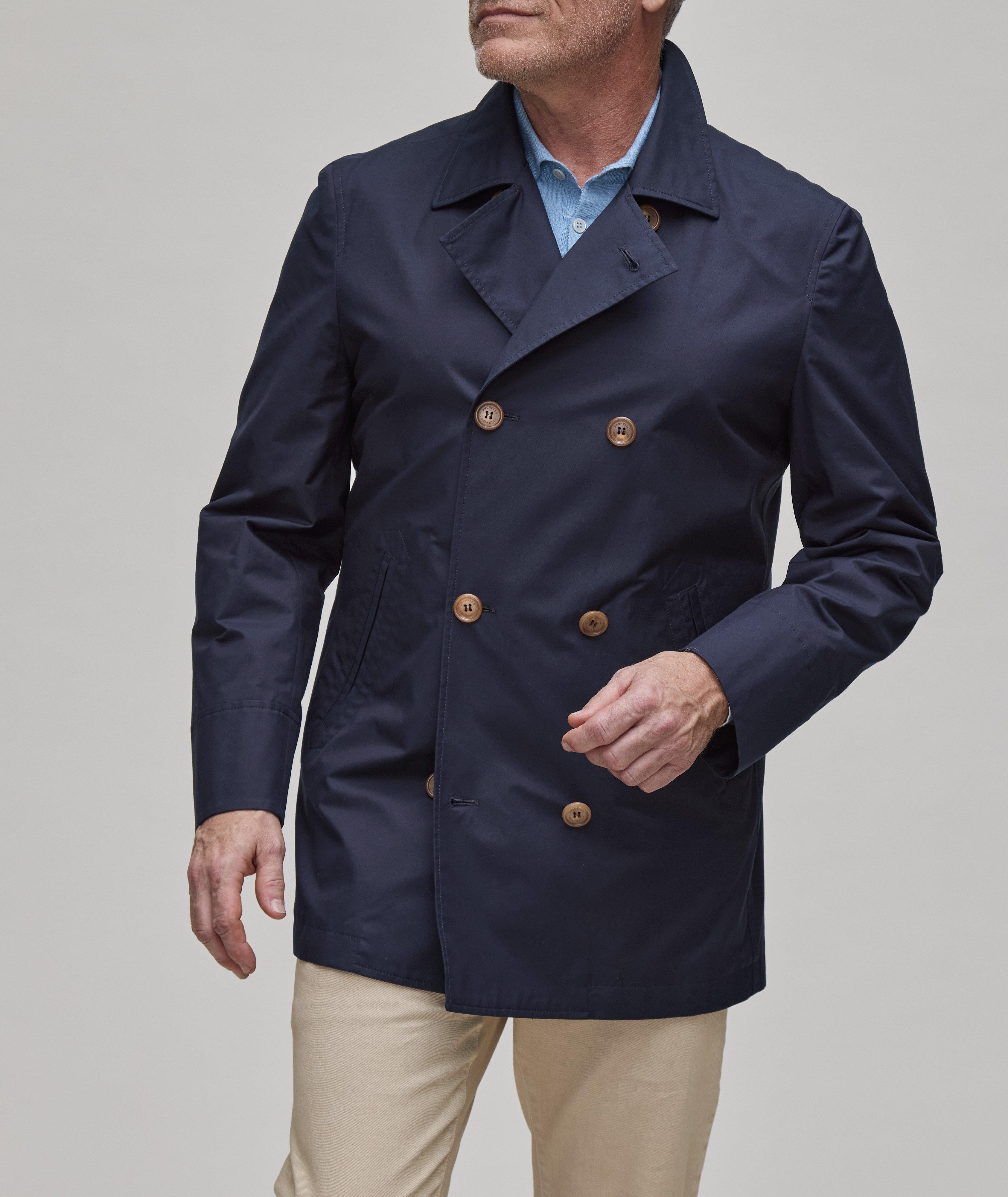 Cotton-Blend Double-Breasted Coat image 1