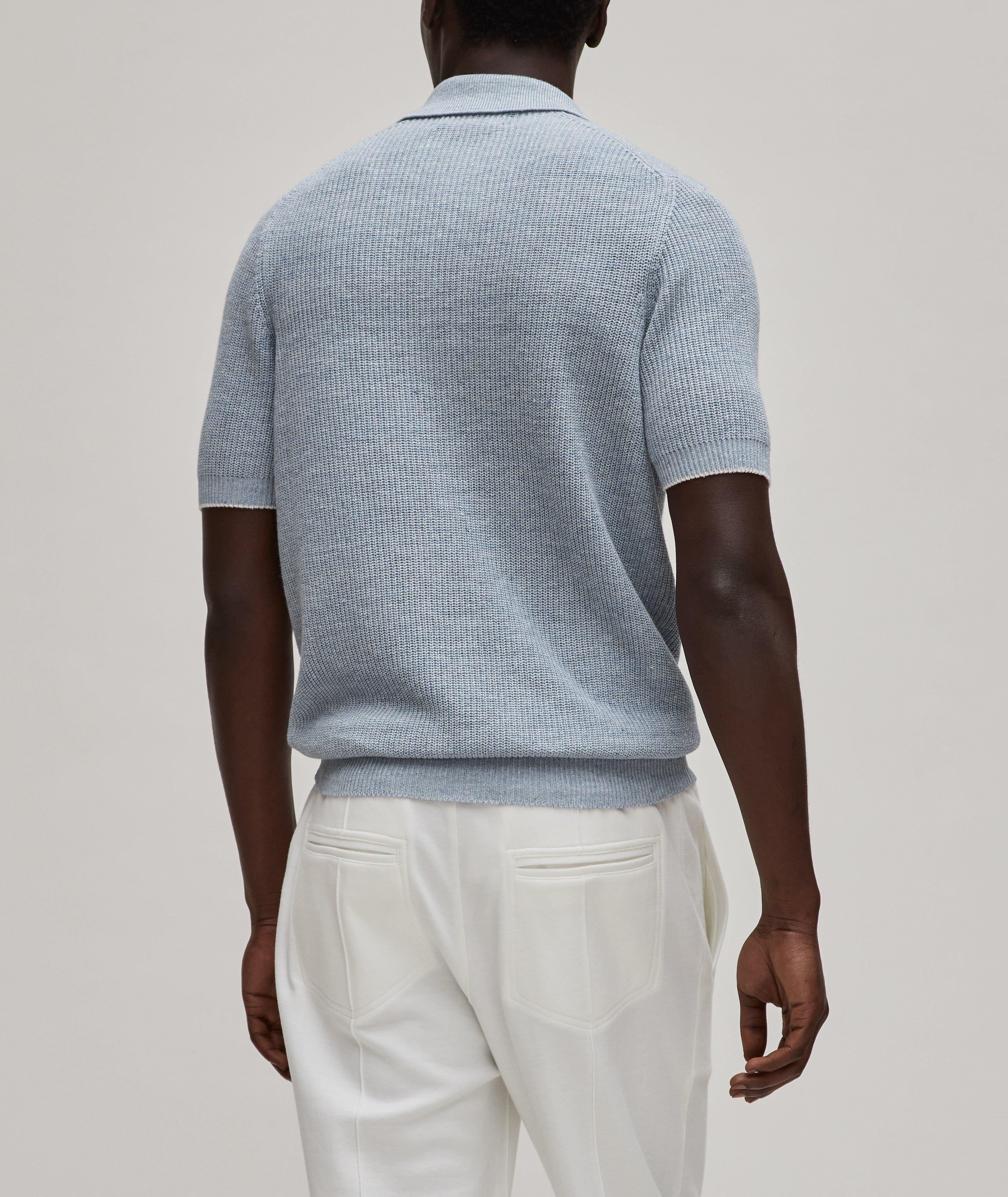 Ribbed Knit Linen-Cotton Polo  image 2