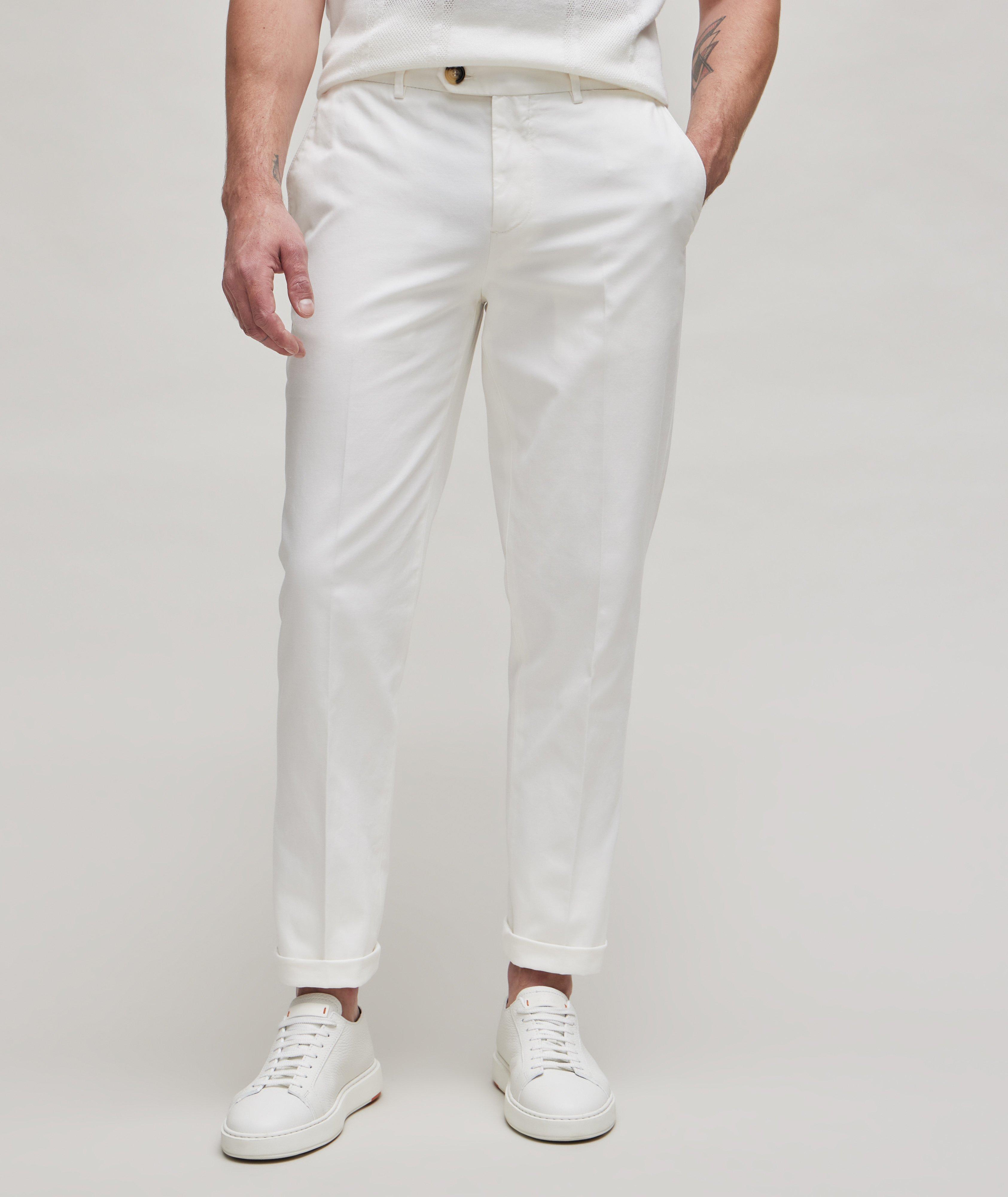 Brunello Cucinelli Slim Italian-Fit Cotton Chinos, Pants