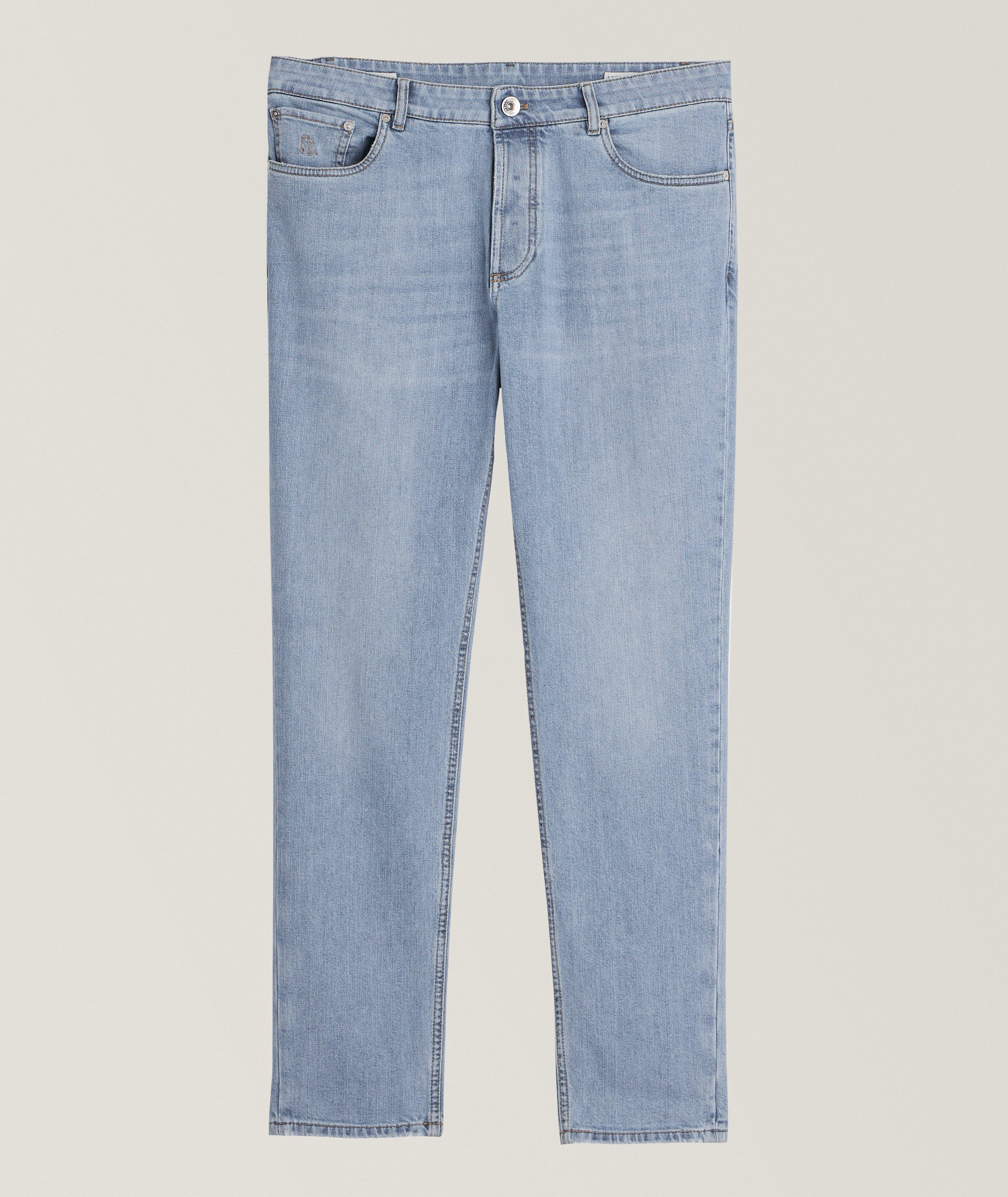 Five-Pocket Stretch-Cotton Traditional Fit Jeans image 0