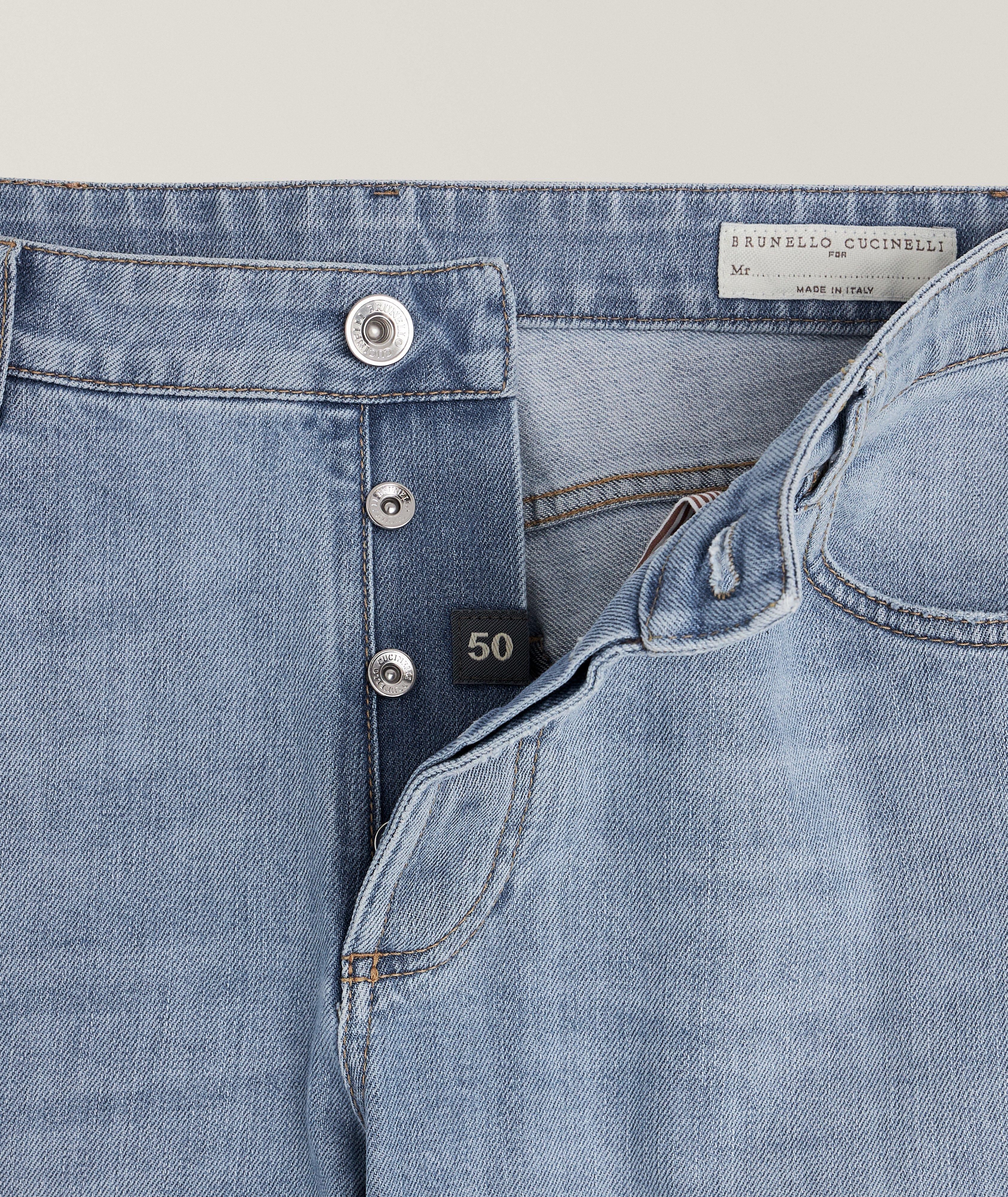 Five-Pocket Stretch-Cotton Traditional Fit Jeans image 1