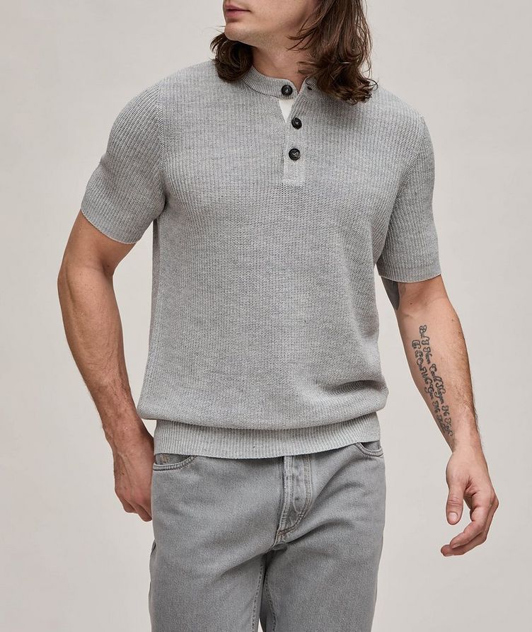 Cotton-Linen Knitted Henley  image 1