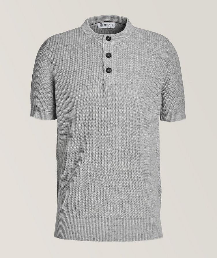 Cotton-Linen Knitted Henley  image 0