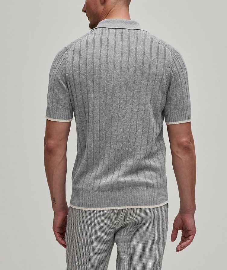 Polo en tricot côtelé de lin et de coton image 2