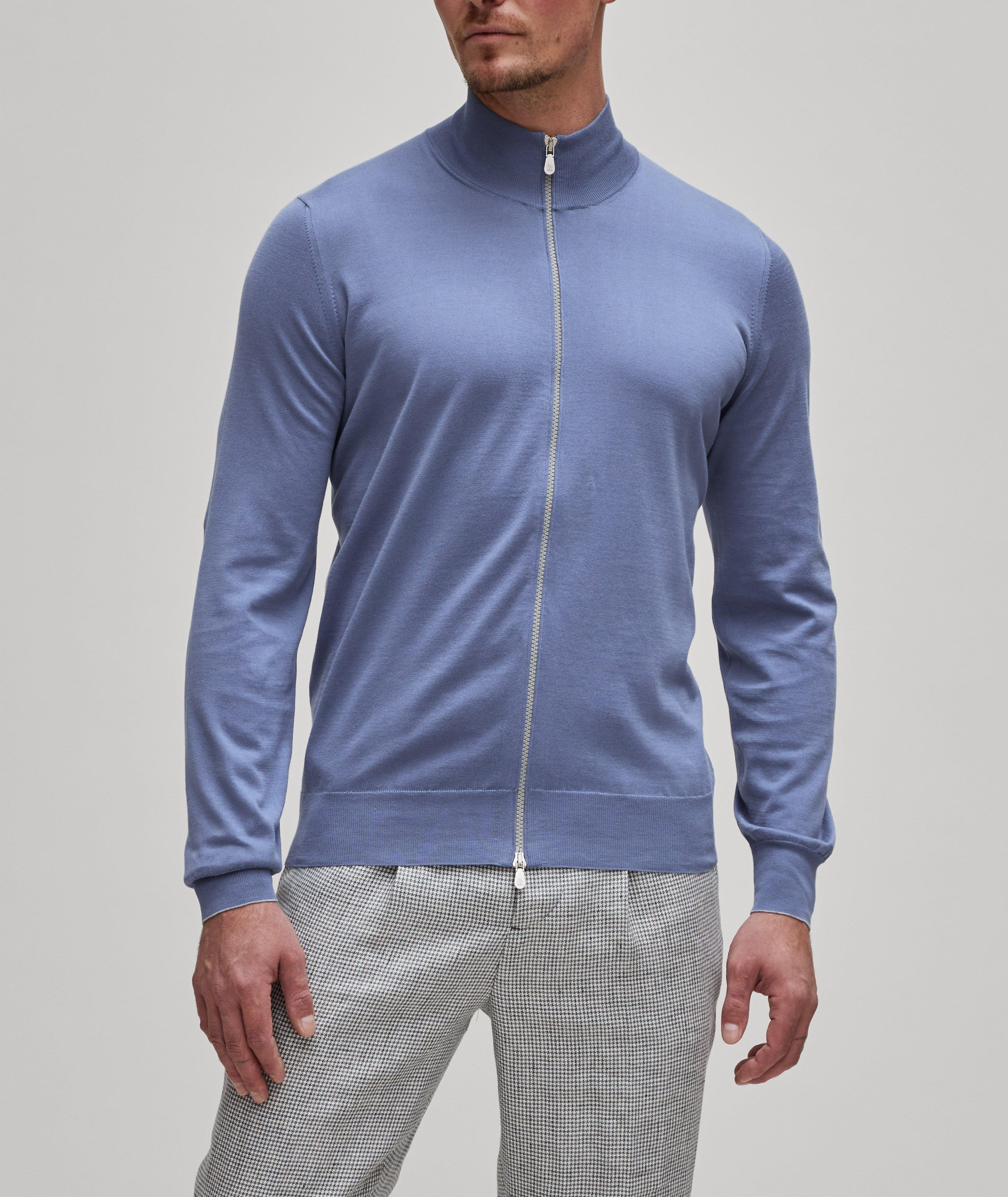 Cotton Zip-Up Sweater  image 1