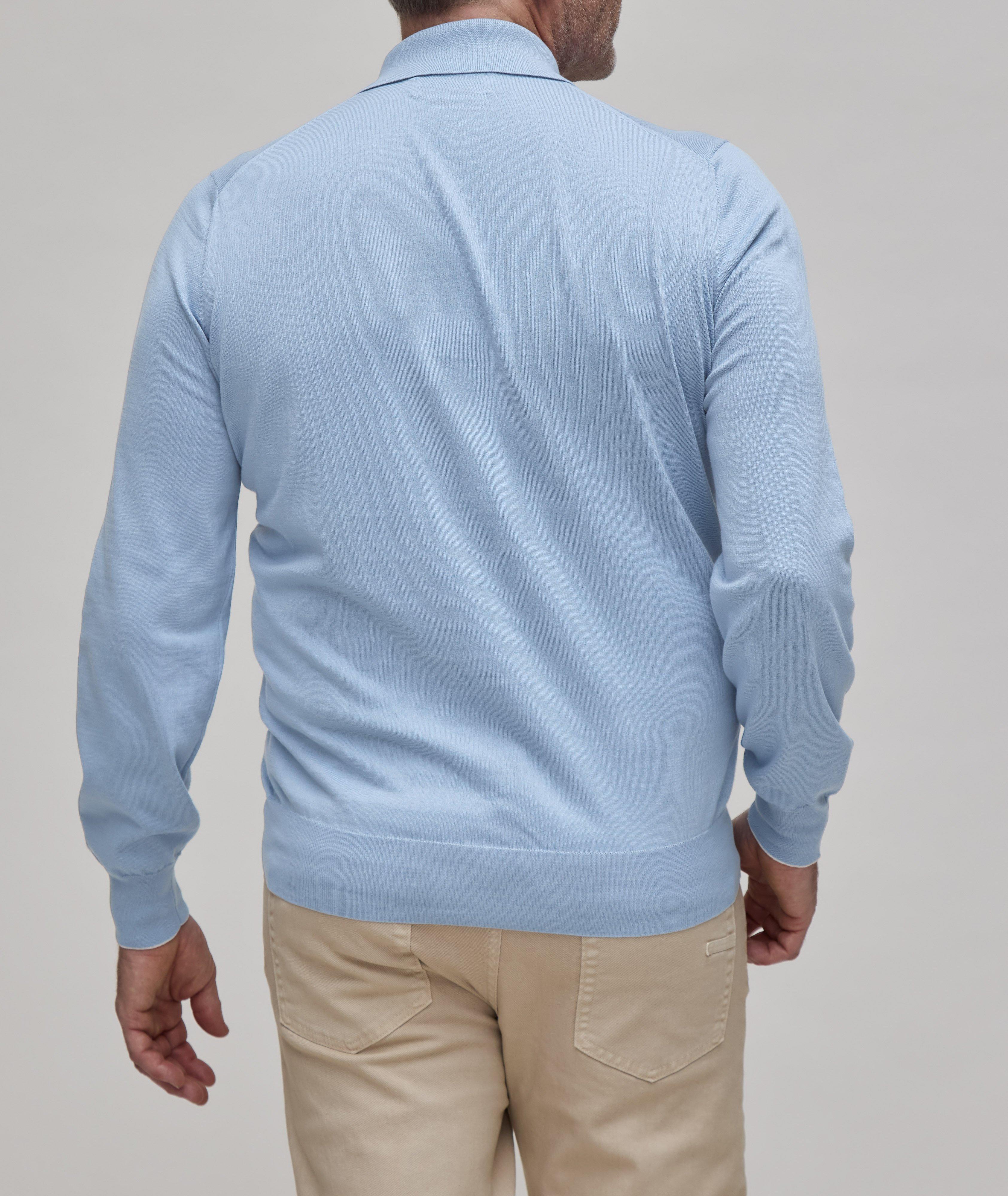 Long-Sleeve Cotton Polo