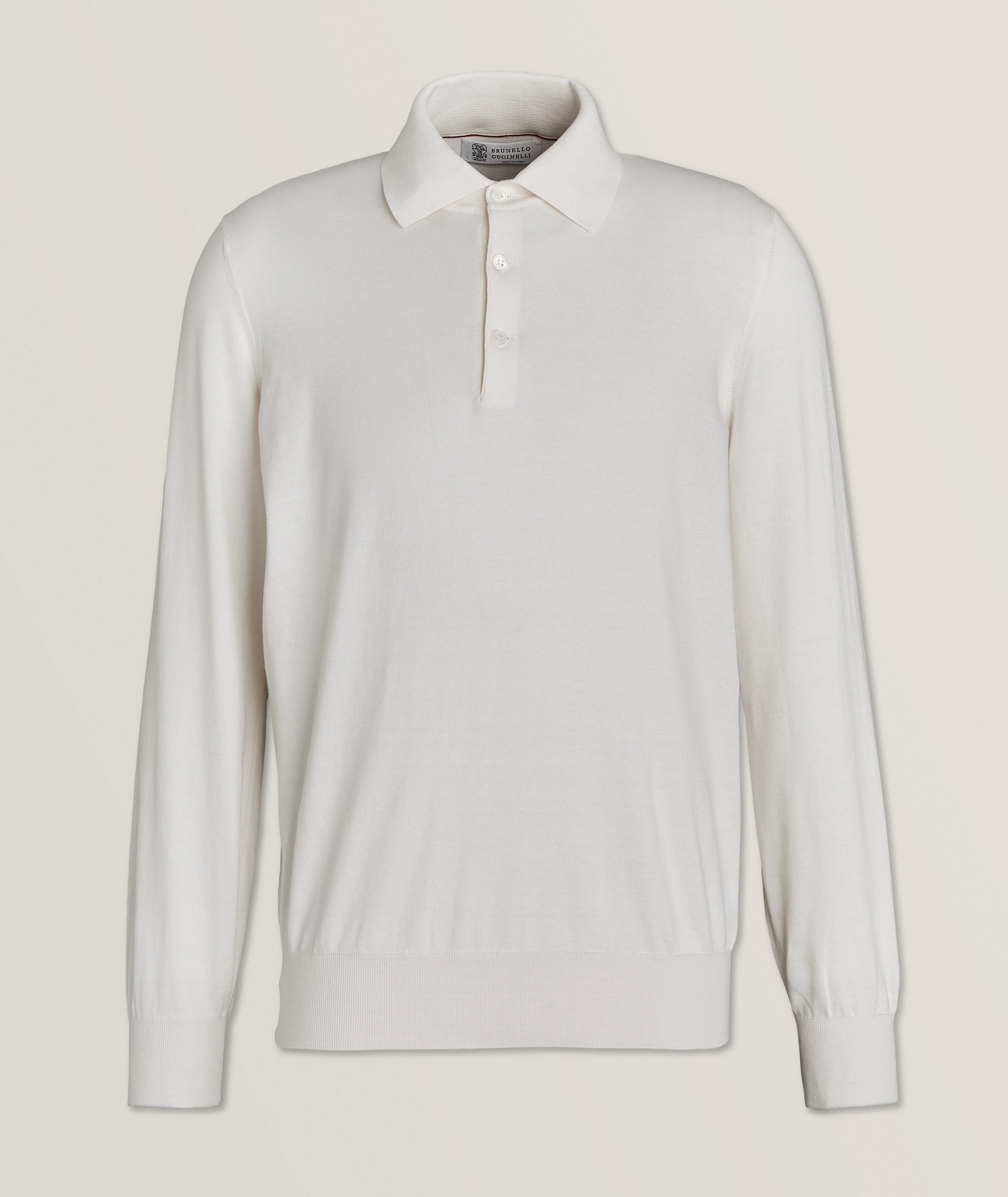 Long-Sleeve Cotton Polo image 0