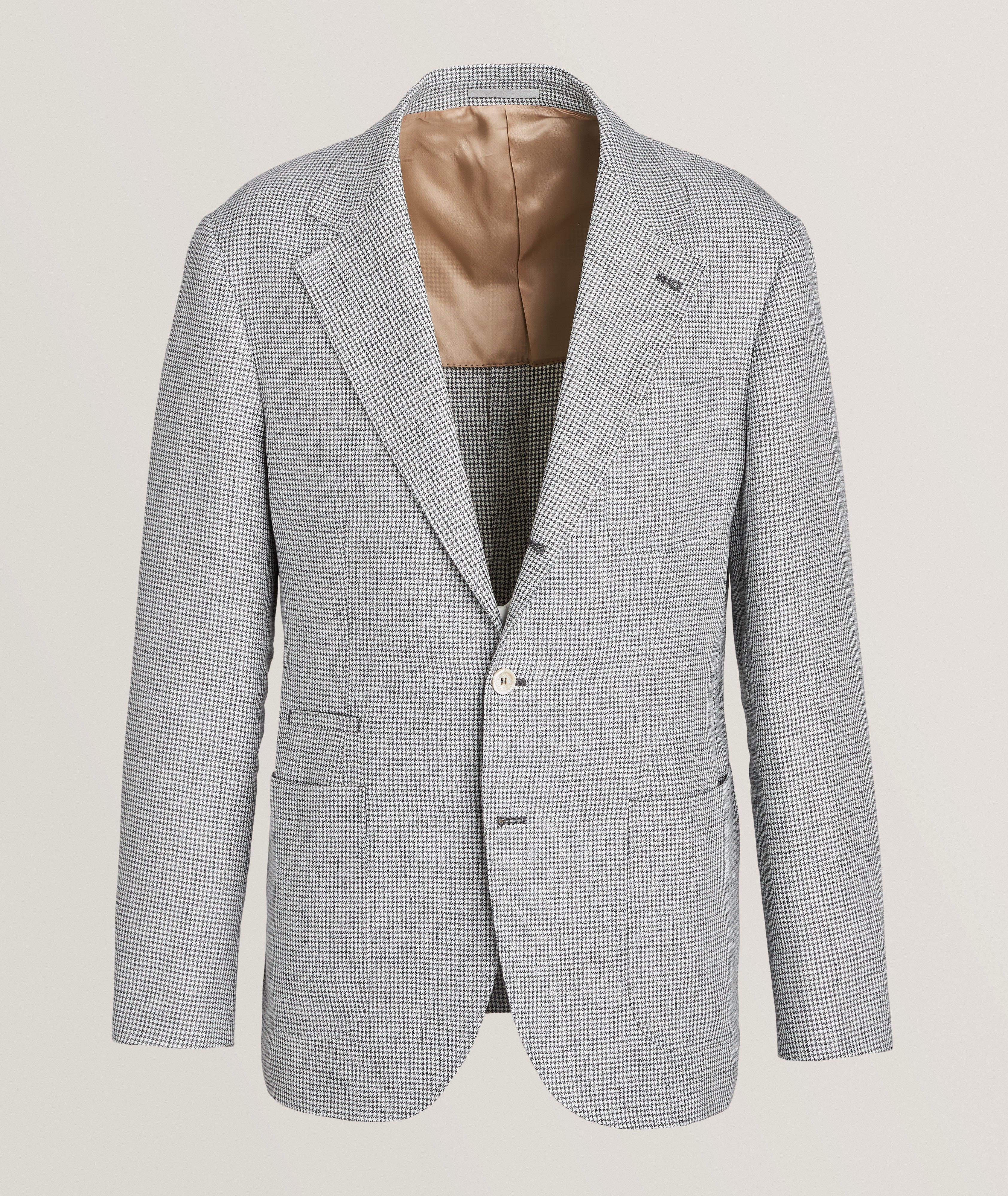 Houndstooth Linen Sport Jacket