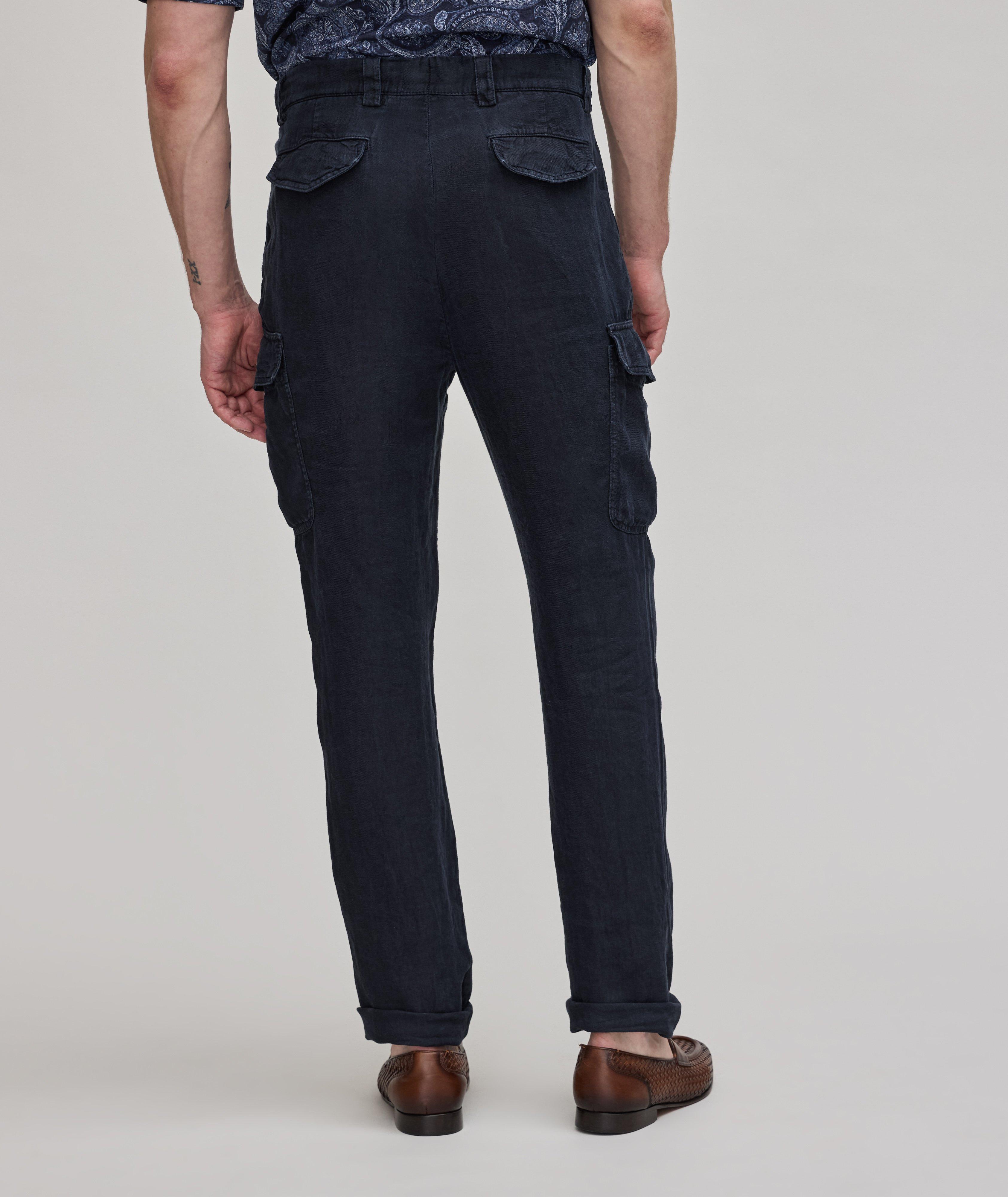 Textured Linen Cargo Pants image 2