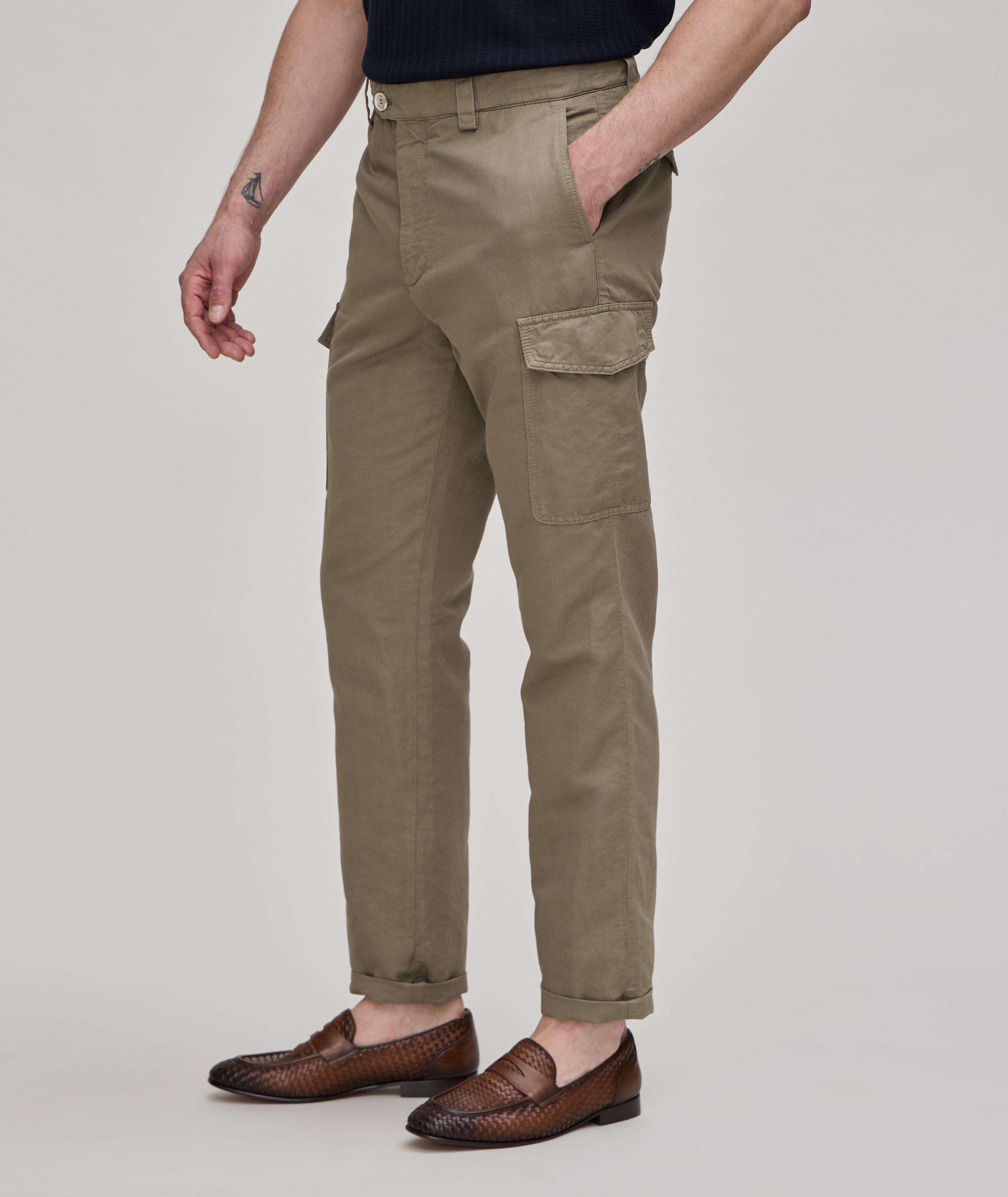 Pantalon cargo en coton et en lin image 3