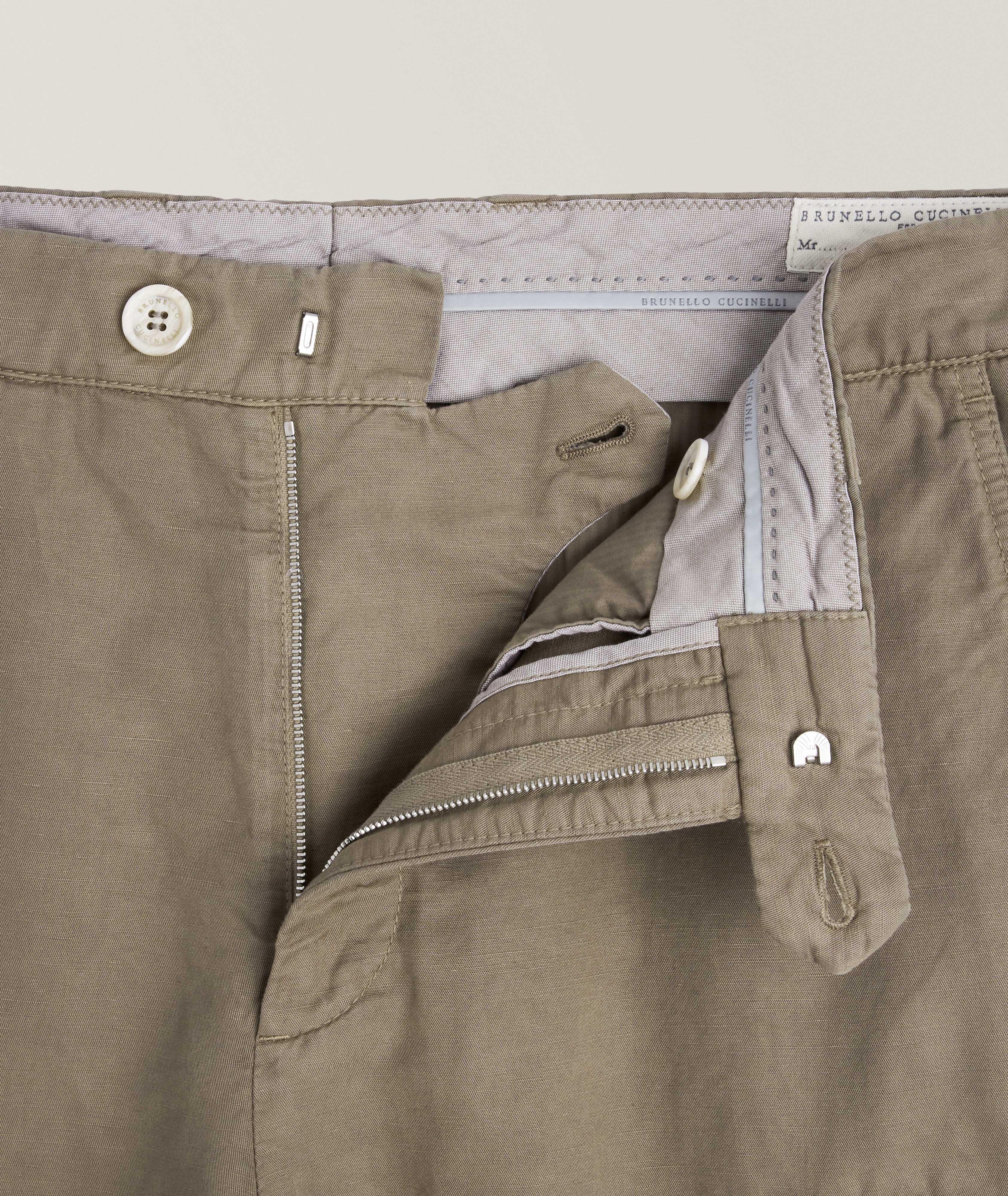 Pantalon cargo en coton et en lin image 1