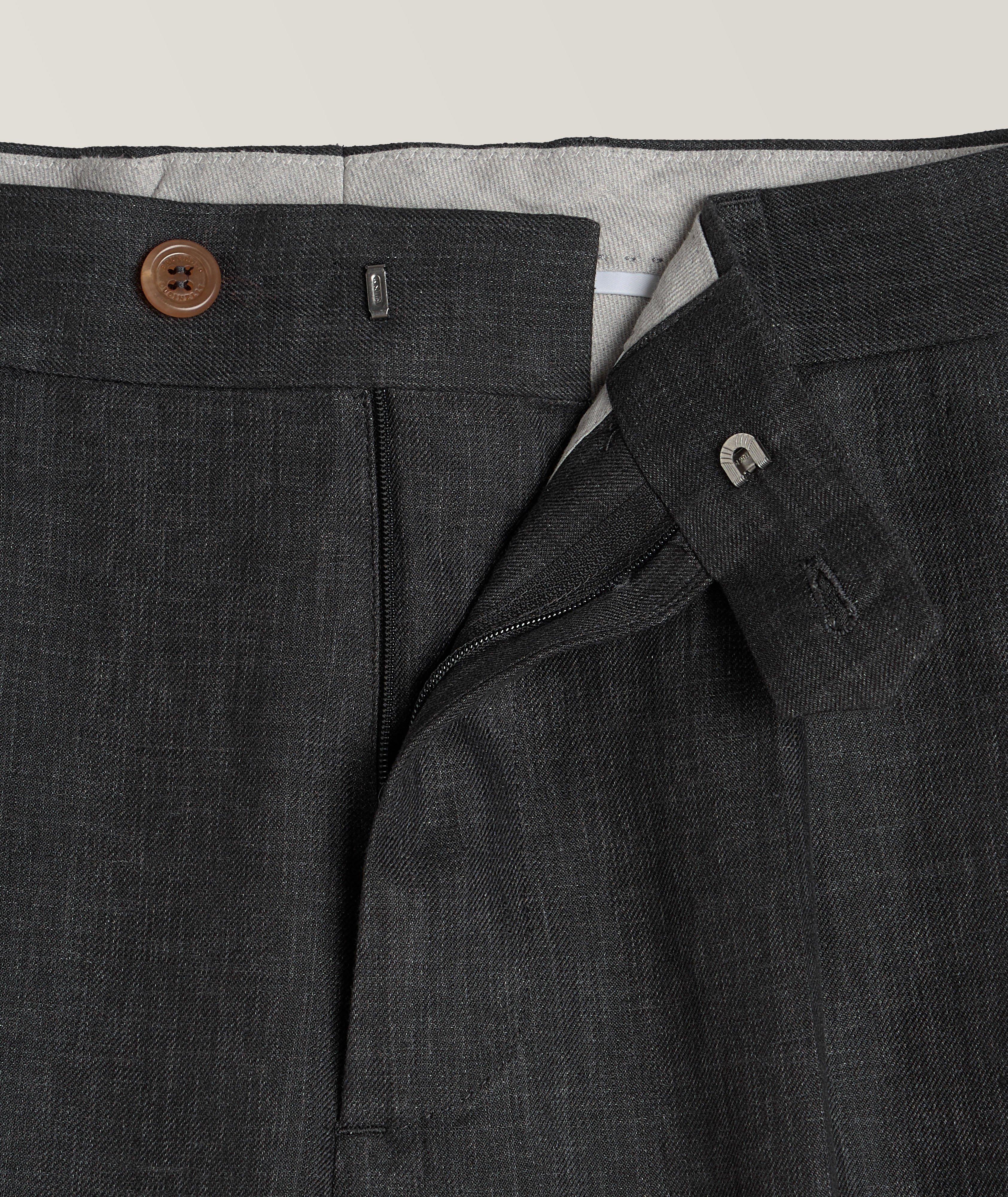 Pleated Linen, Wool & Silk Suit Pants image 1