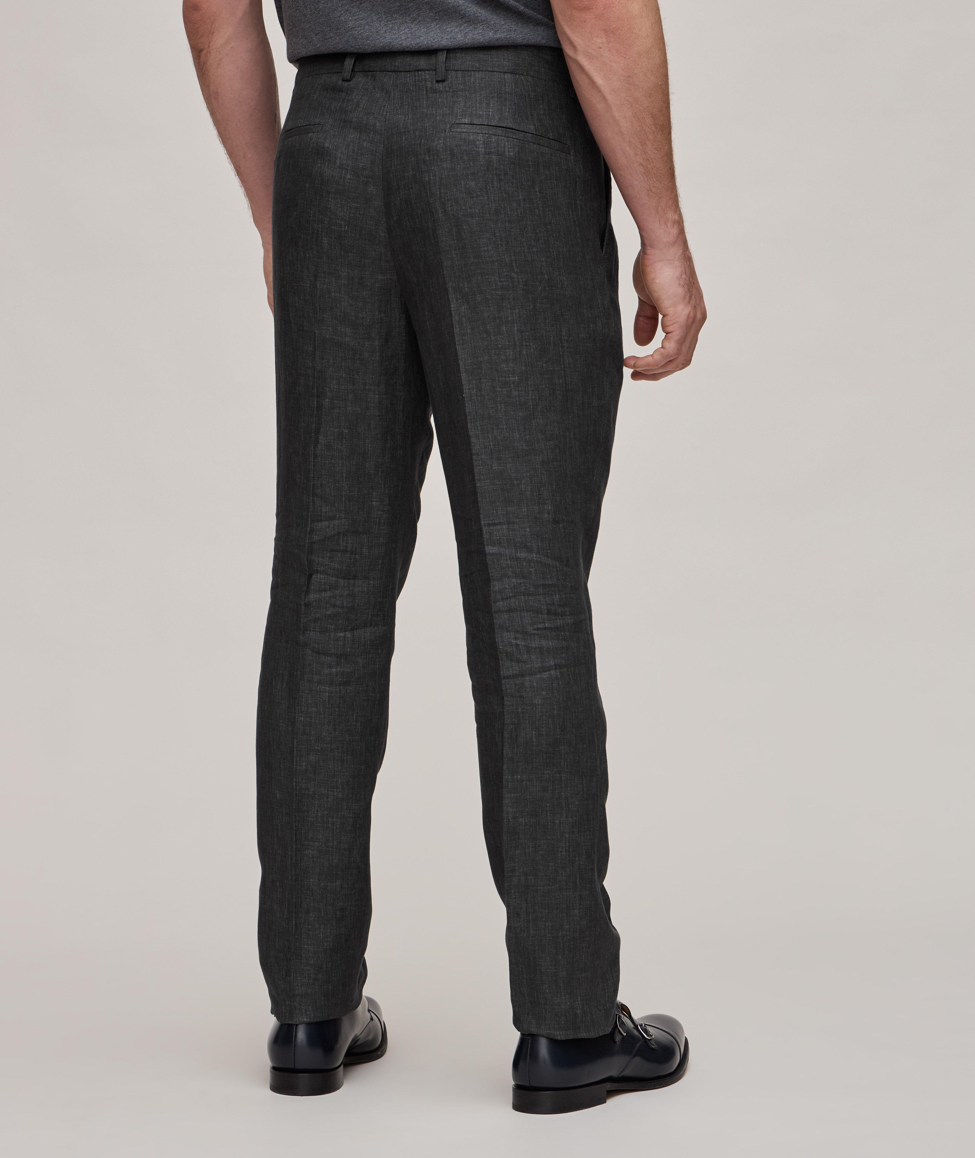 Pleated Linen, Wool & Silk Suit Pants