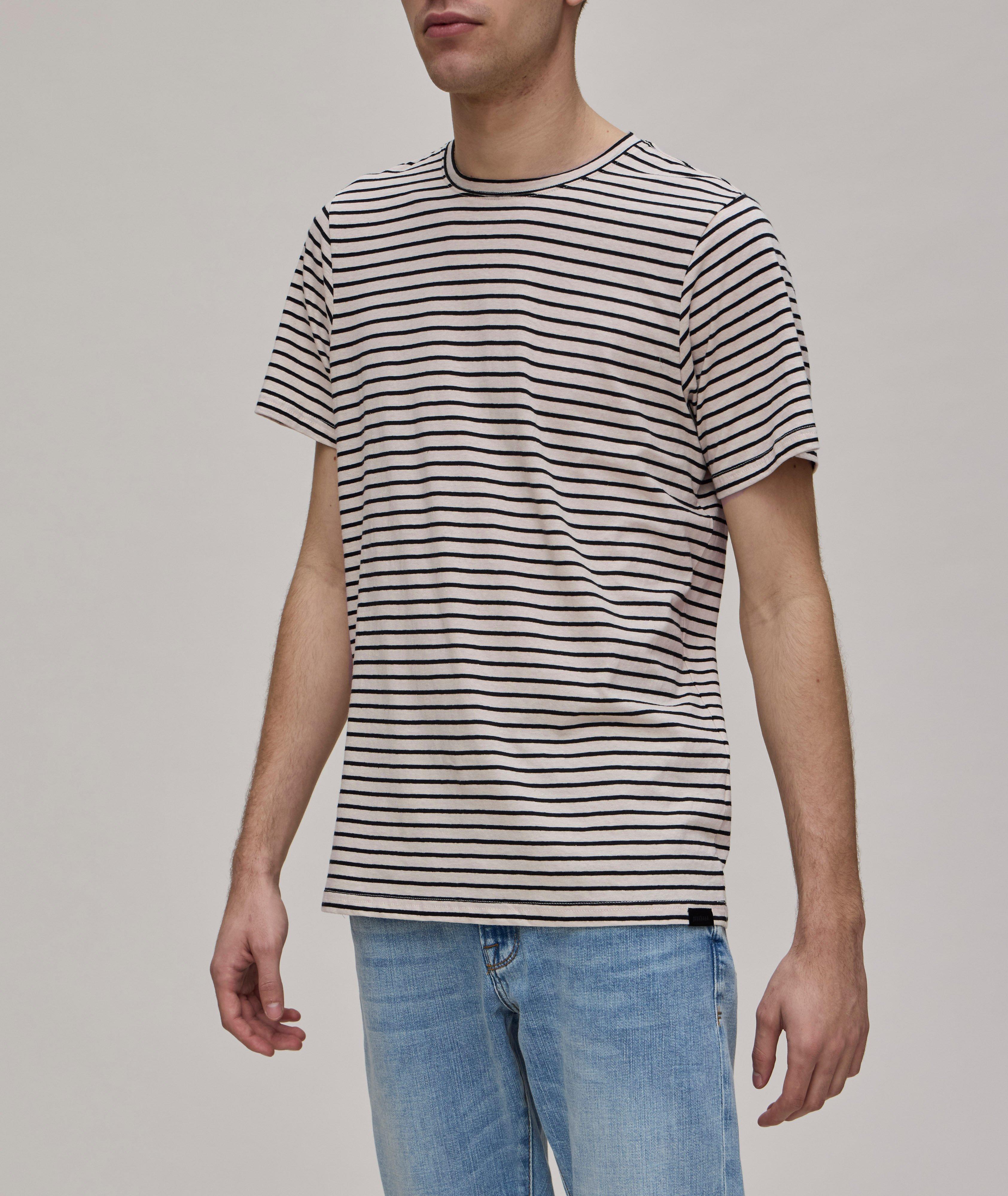 Stripe Cotton-Linen T-Shirt