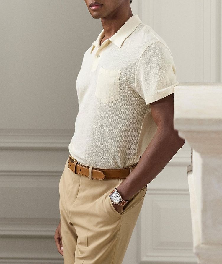 Textured Linen-Cotton Polo image 1