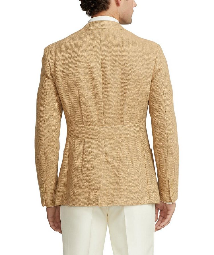 Textured Herringbone Linen, Silk & Wool Sport Jacket  image 2