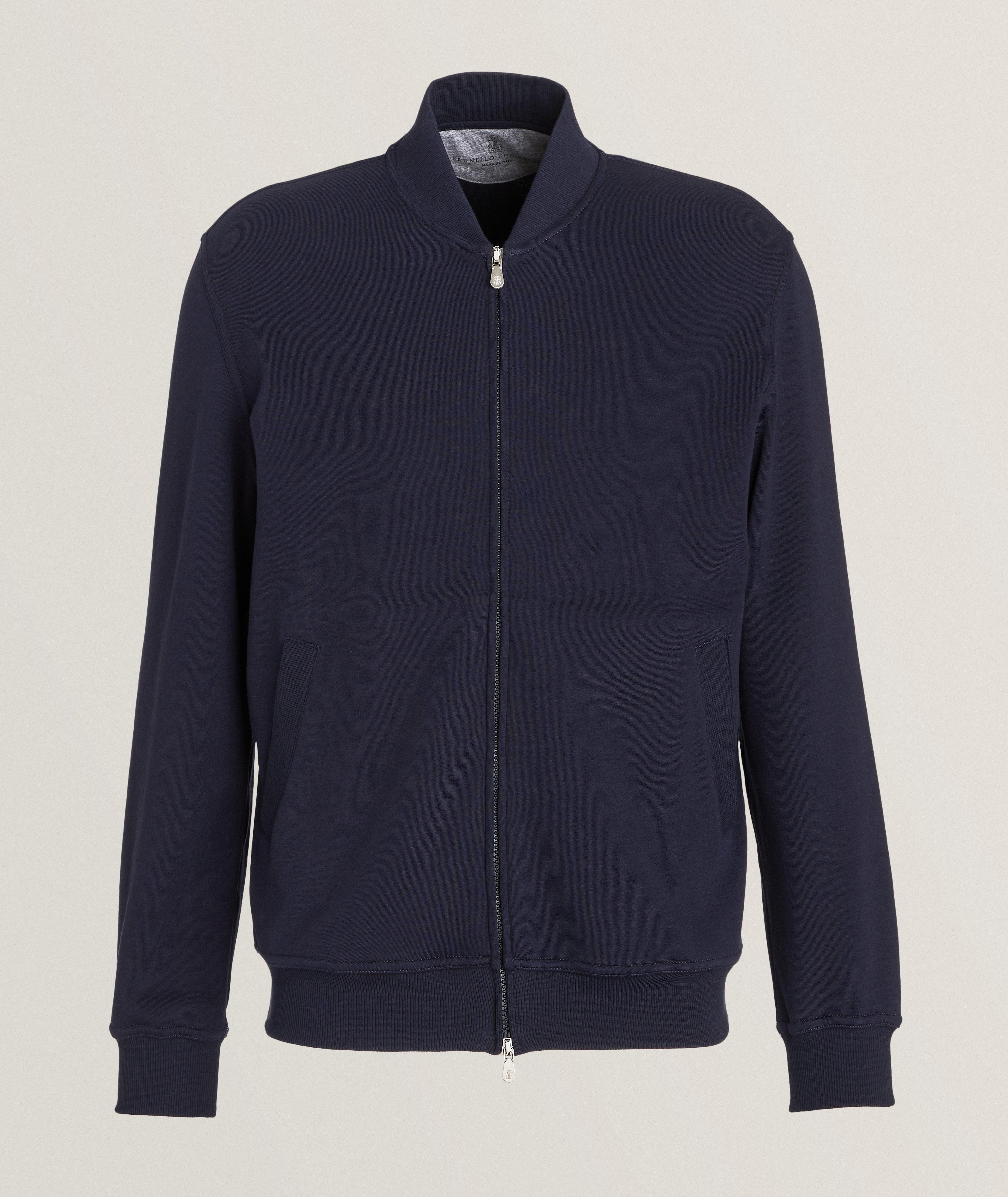 Cotton-Blend Full-Zip Sweater