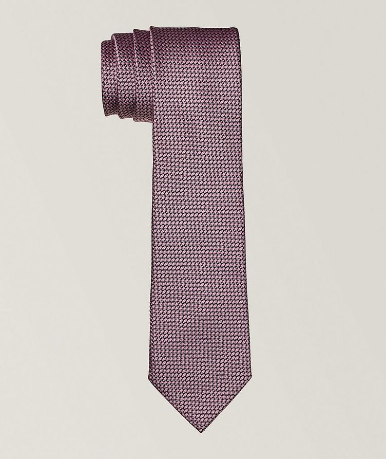 Geometric Woven Silk Tie image 0