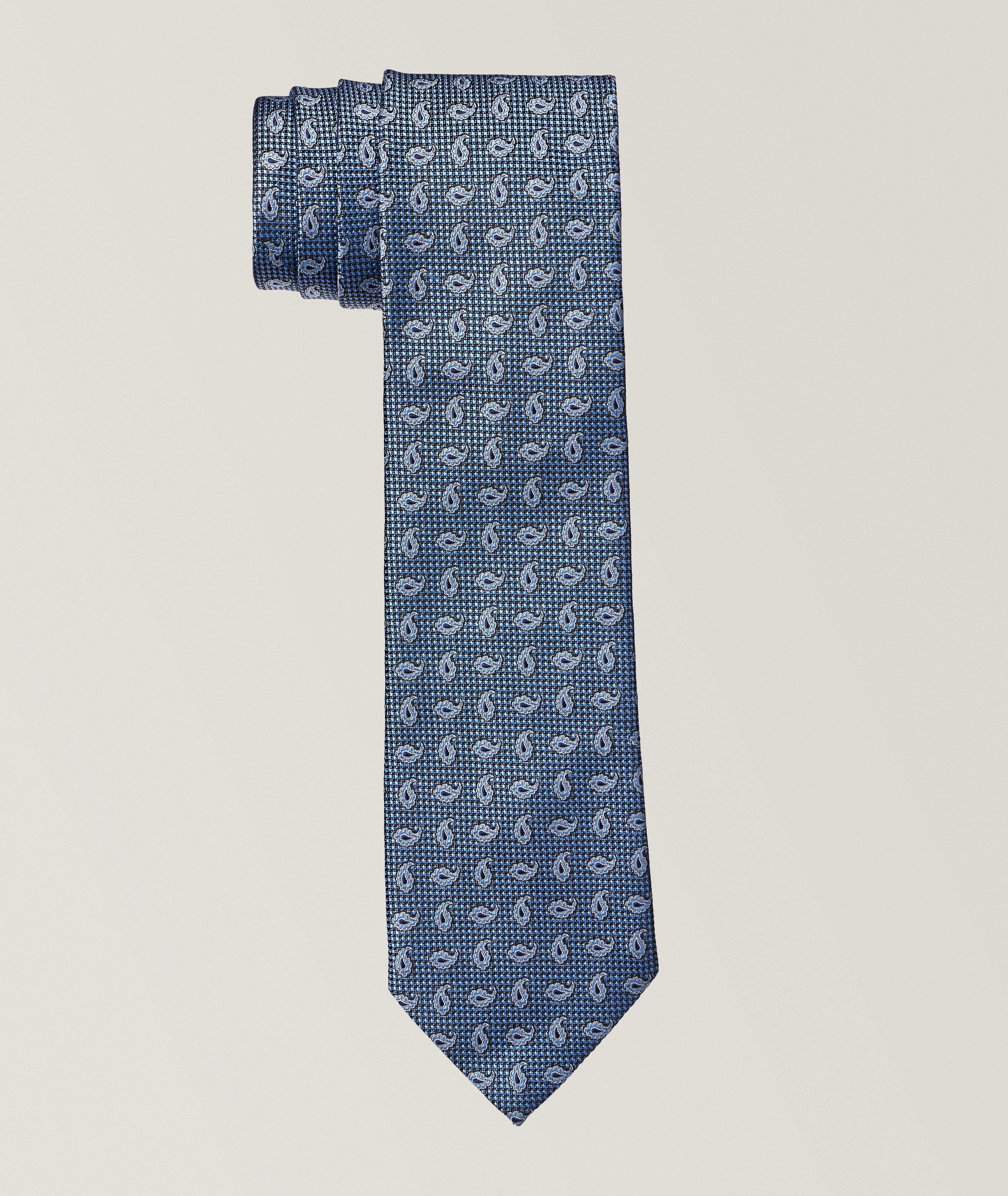 Paisley Houndstooth Silk Tie
