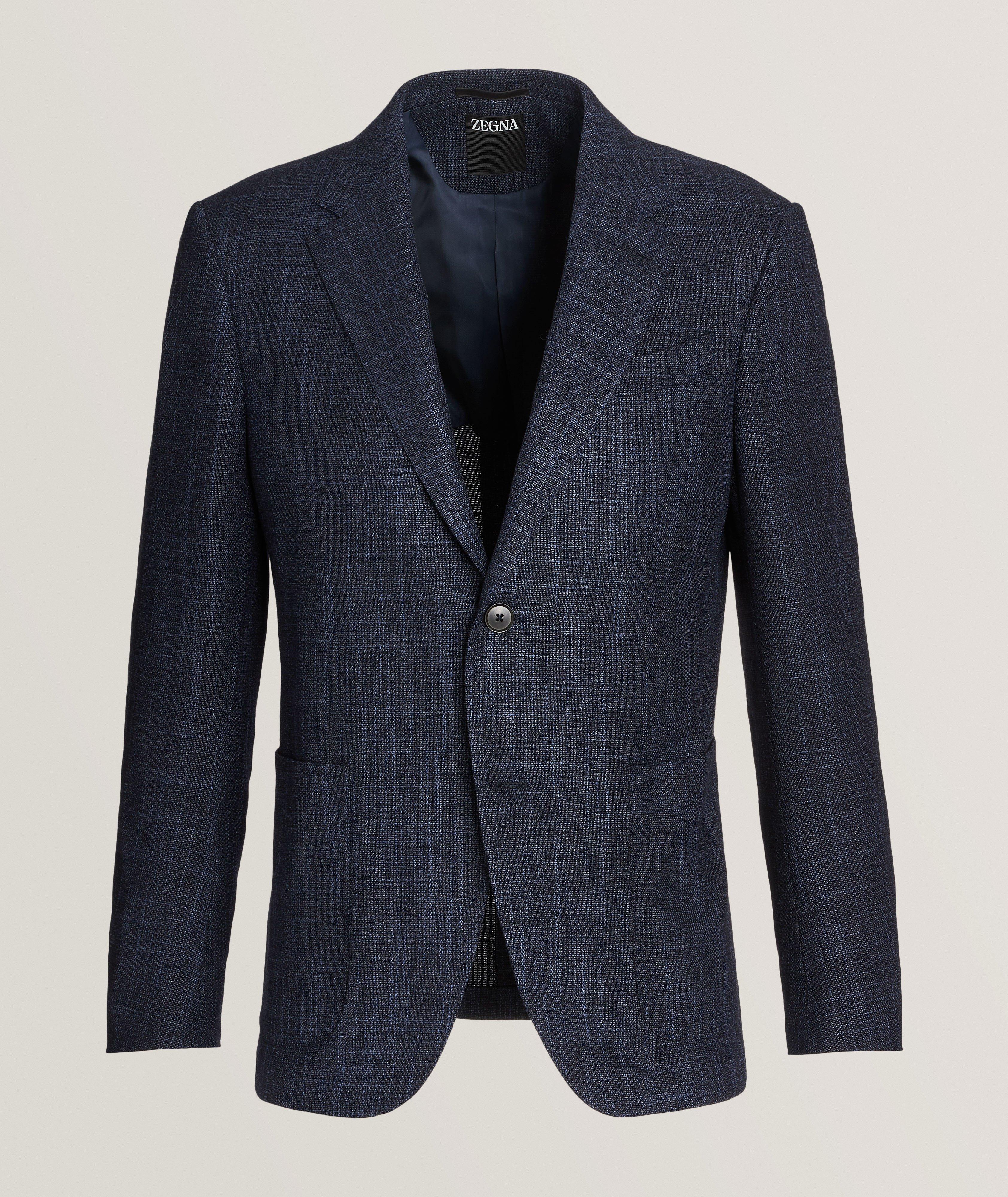 Textured Wool-Silk Sport Jacket