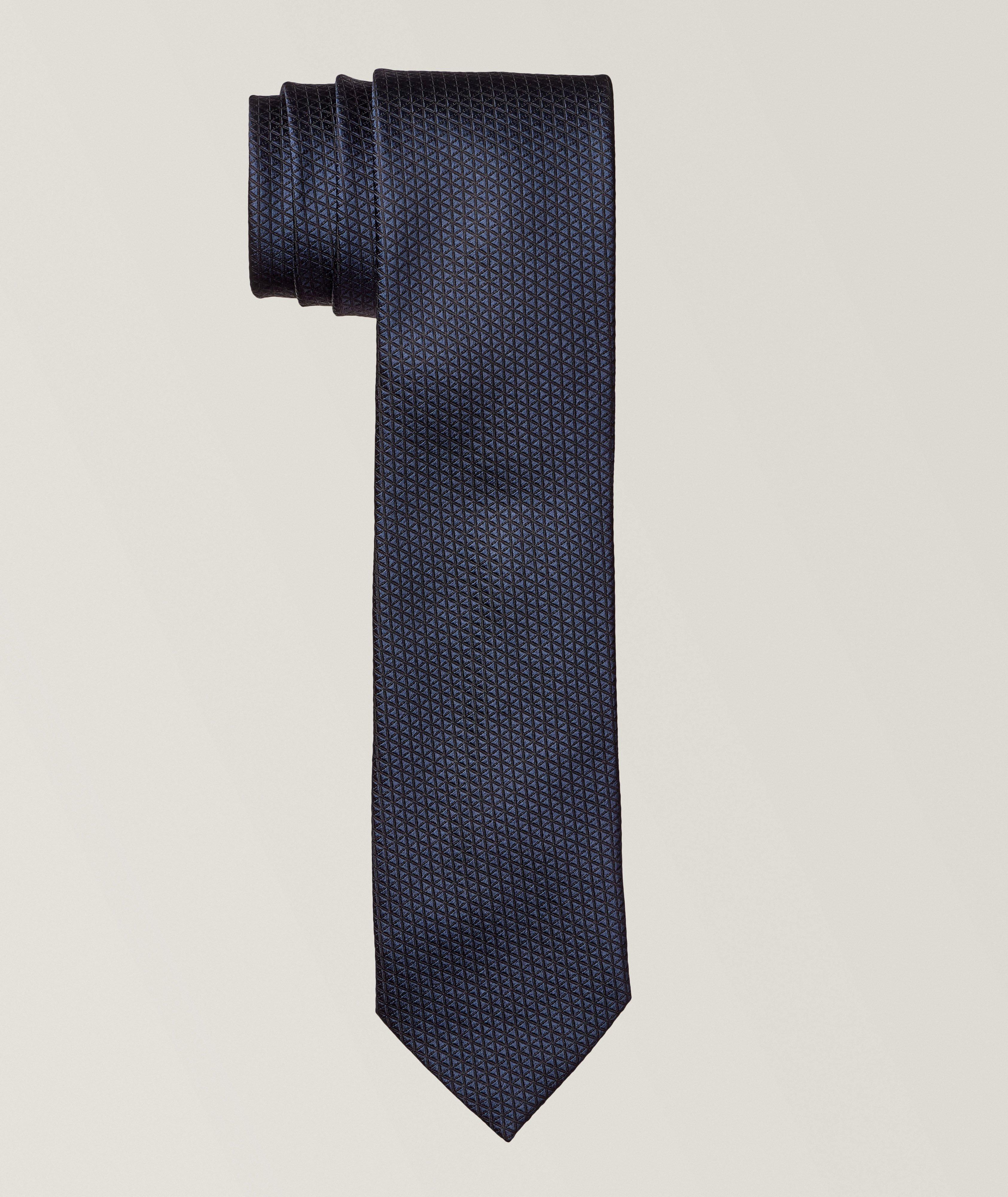 Geometric Jacquard Silk Tie