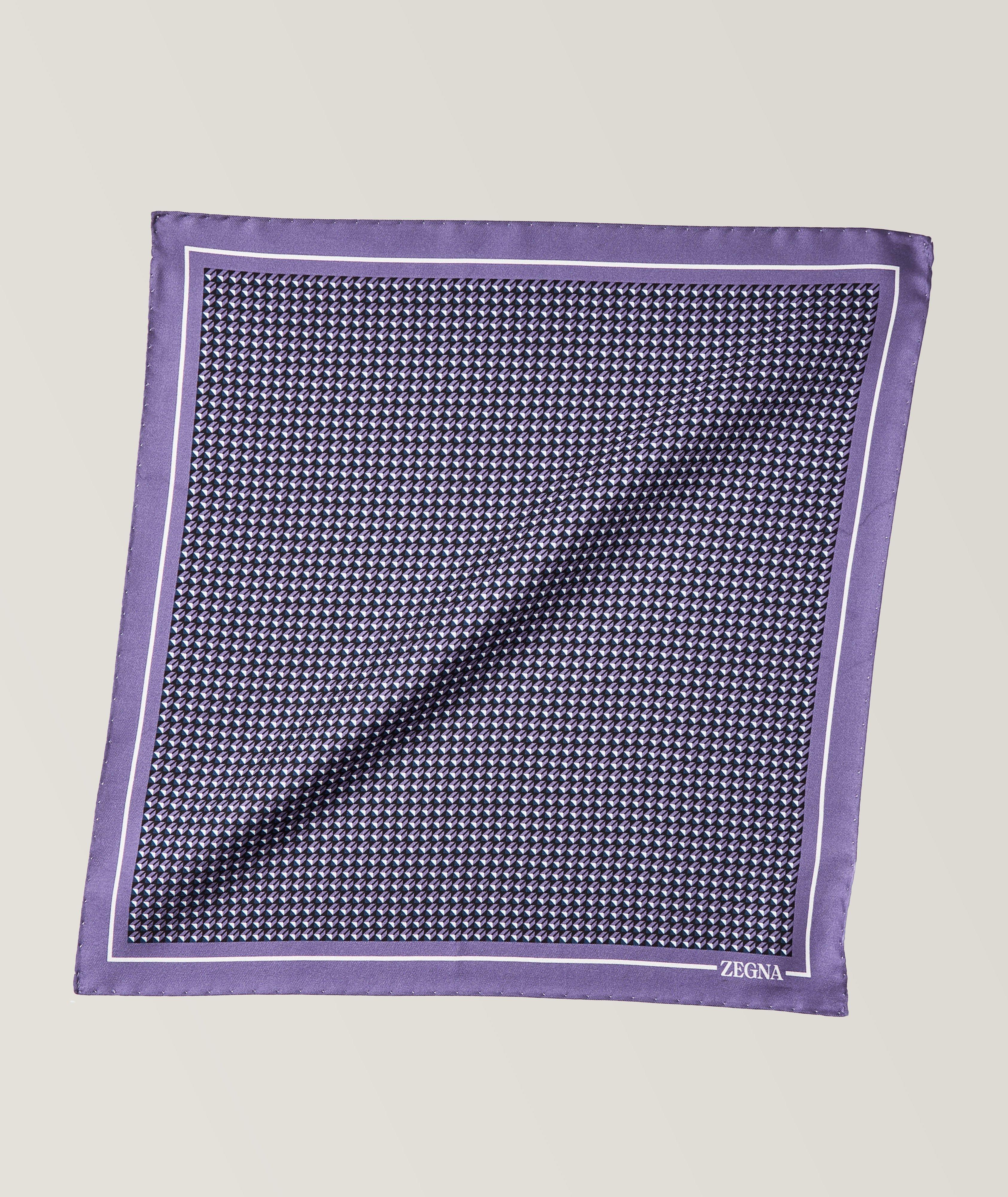 Mouchoir de poche en soie à motif géométrique image 0