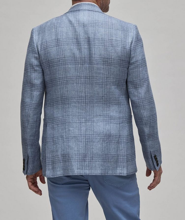 Crossover Windowpane Textured Linen, Wool & Silk Sport Jacket image 2